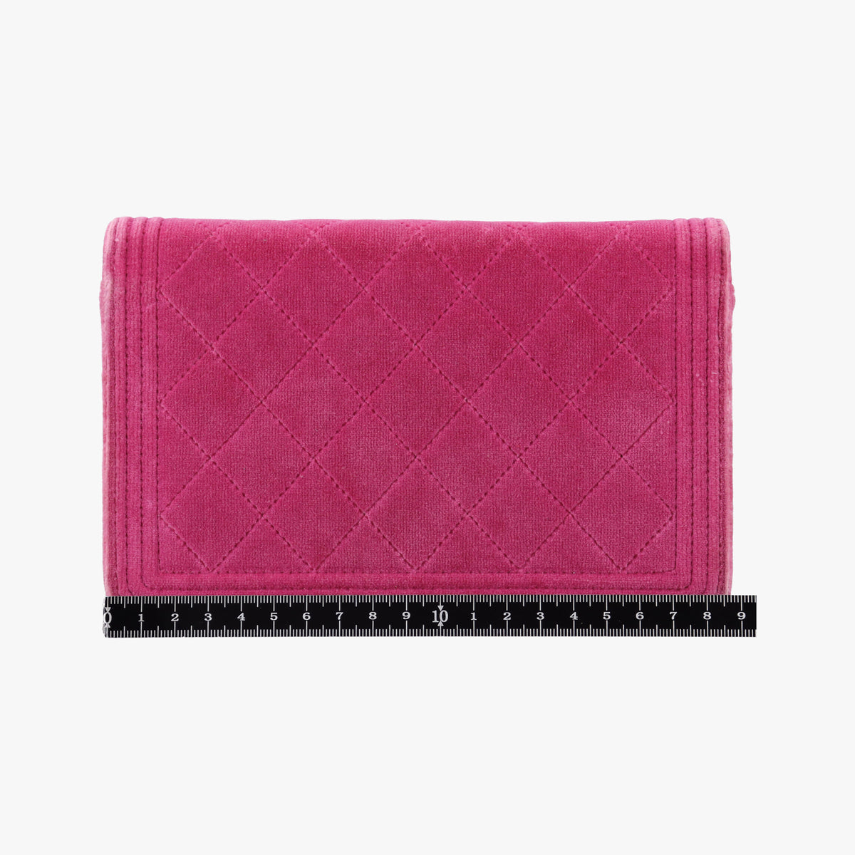 Secondhand Chanel BOY CHANEL Chain Wallet Rose velour A68911 shoulderbag | stylenewstar