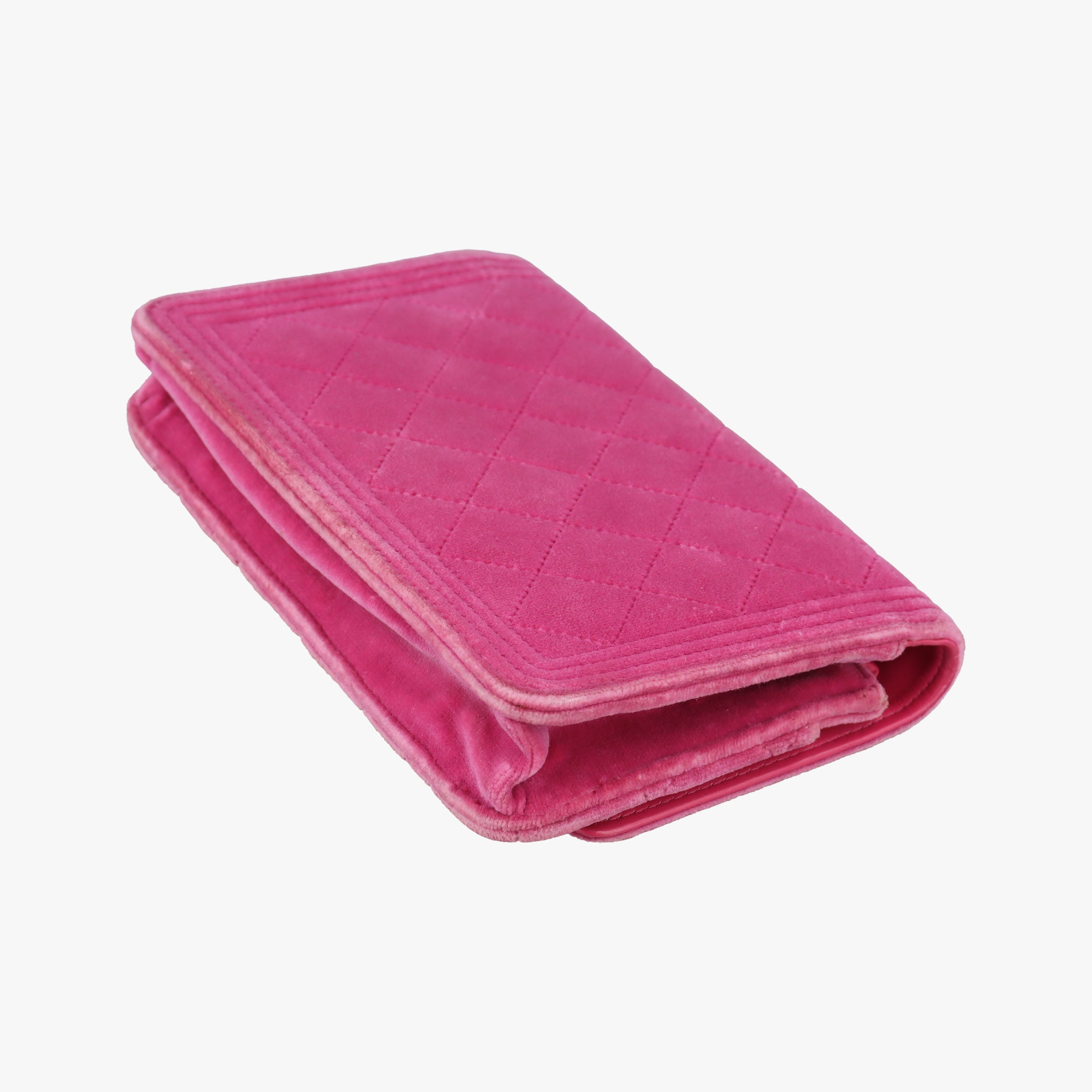 Secondhand Chanel BOY CHANEL Chain Wallet Rose velour A68911 shoulderbag | stylenewstar