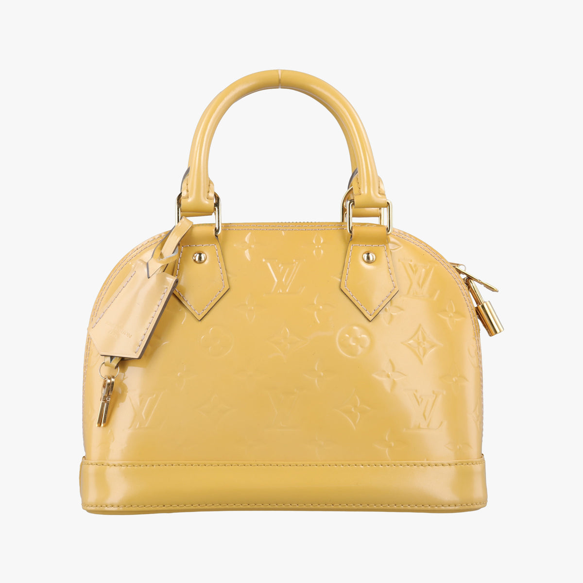 Pre-owned Louis Vuitton Alma BB Rose Velours Vernis M91752 handbag | stylenewstar