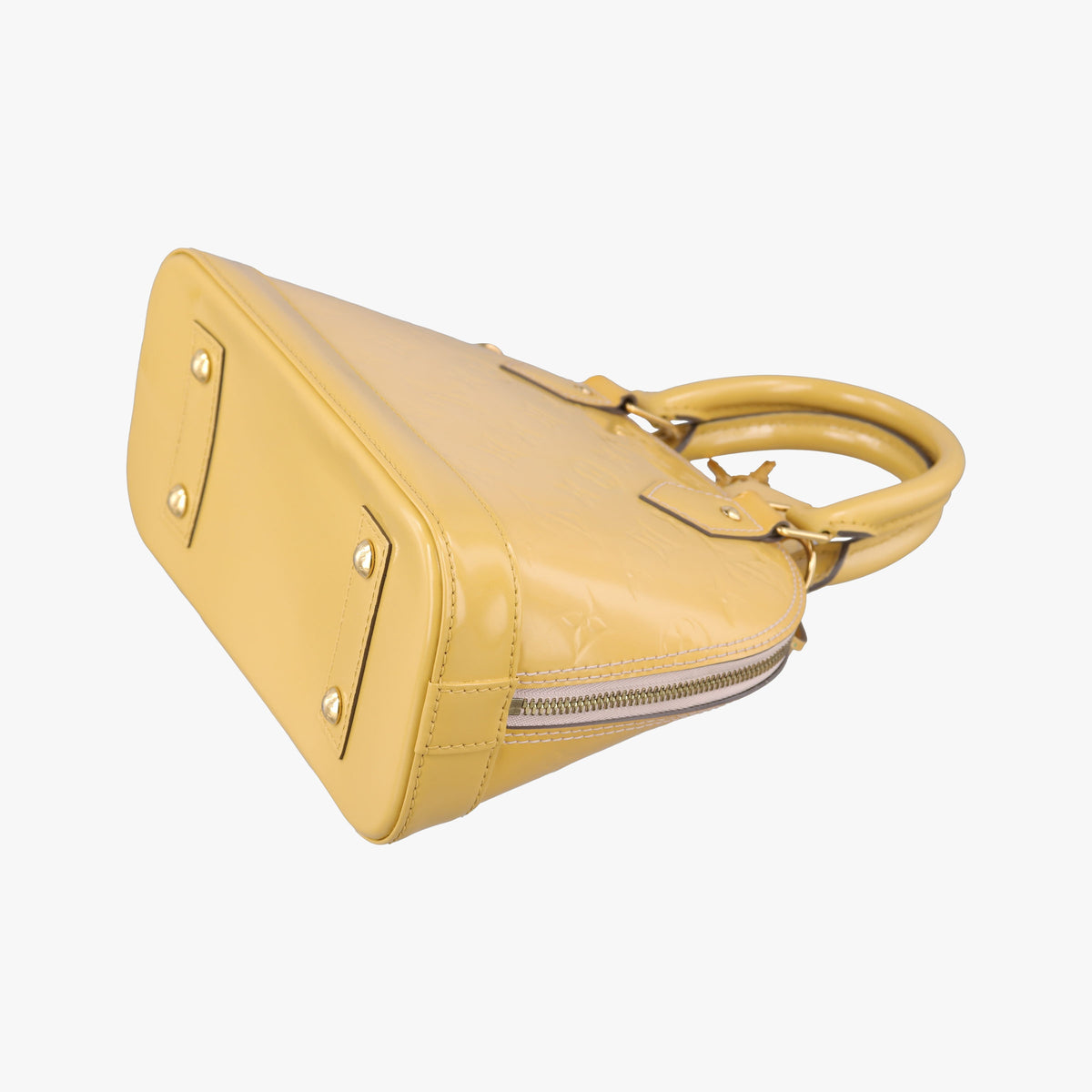 Pre-owned Louis Vuitton Alma BB Rose Velours Vernis M91752 handbag | stylenewstar