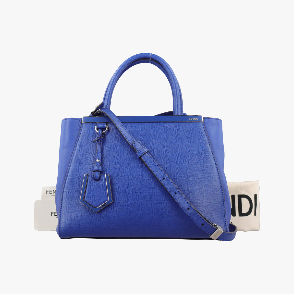 Vintage Fendi Petite 2 JOURS Blue Leather 8BH253 shoulderbag | stylenewstar