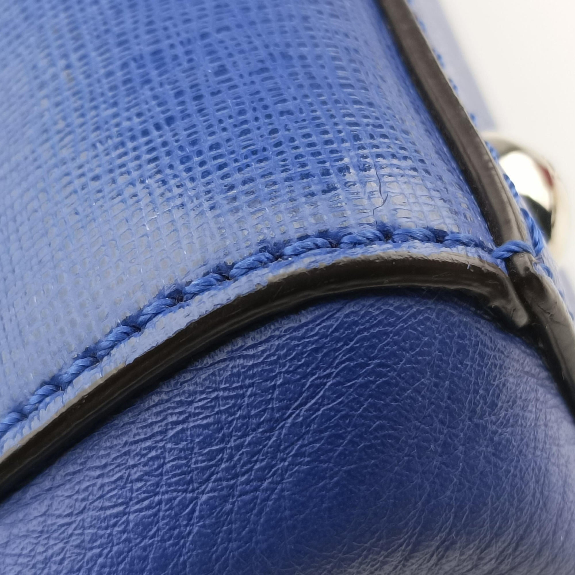 Vintage Fendi Petite 2 JOURS Blue Leather 8BH253 shoulderbag | stylenewstar