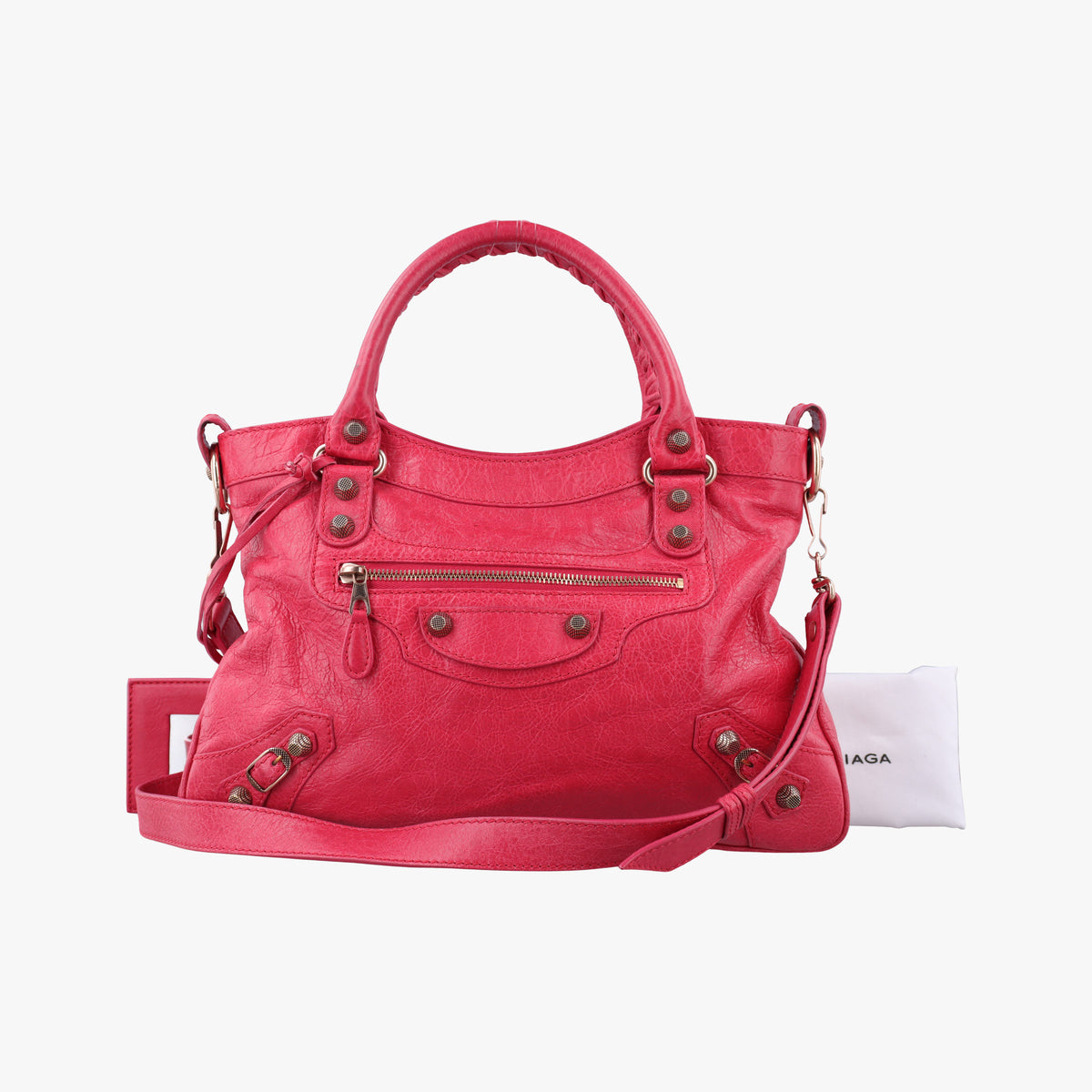 Vintage Balenciaga Electric Perforated Motorcycle City Red lambskin  shoulderbag | stylenewstar