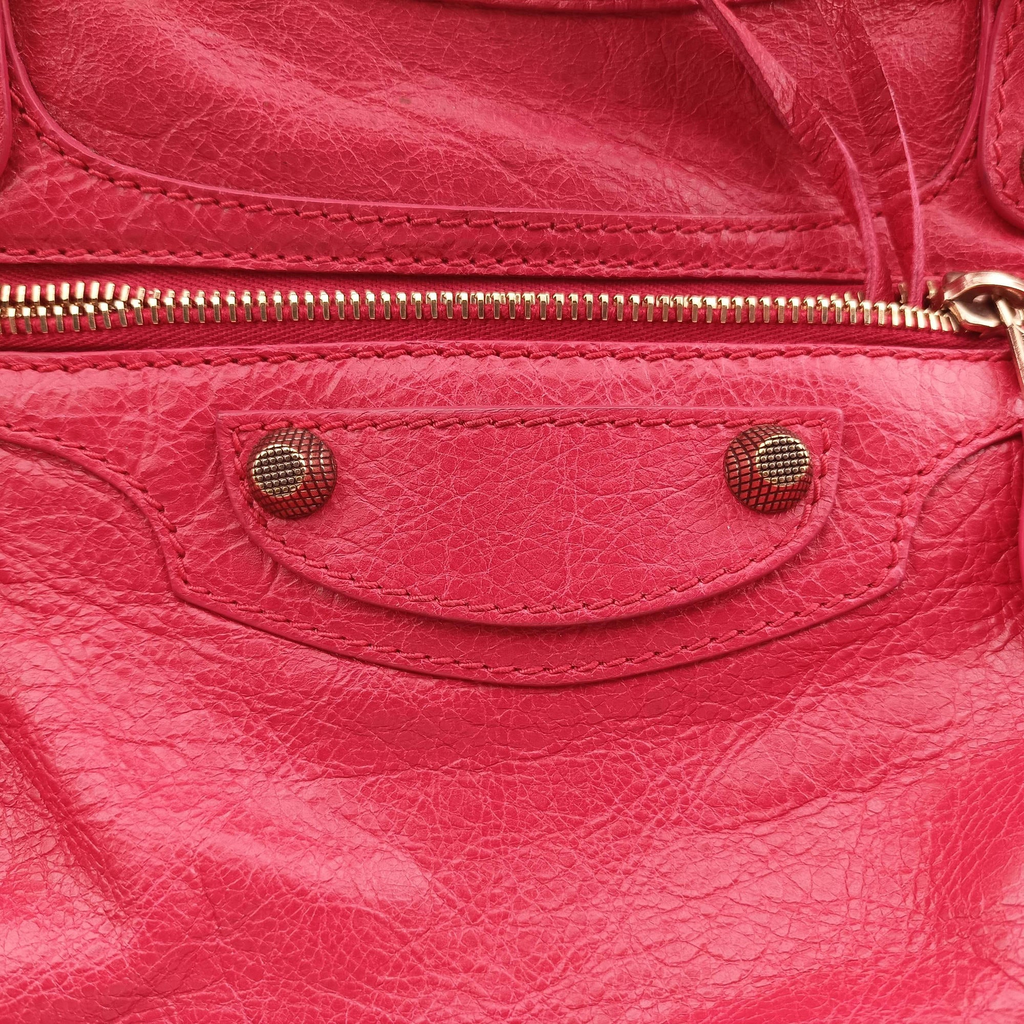 Vintage Balenciaga Electric Perforated Motorcycle City Red lambskin  shoulderbag | stylenewstar