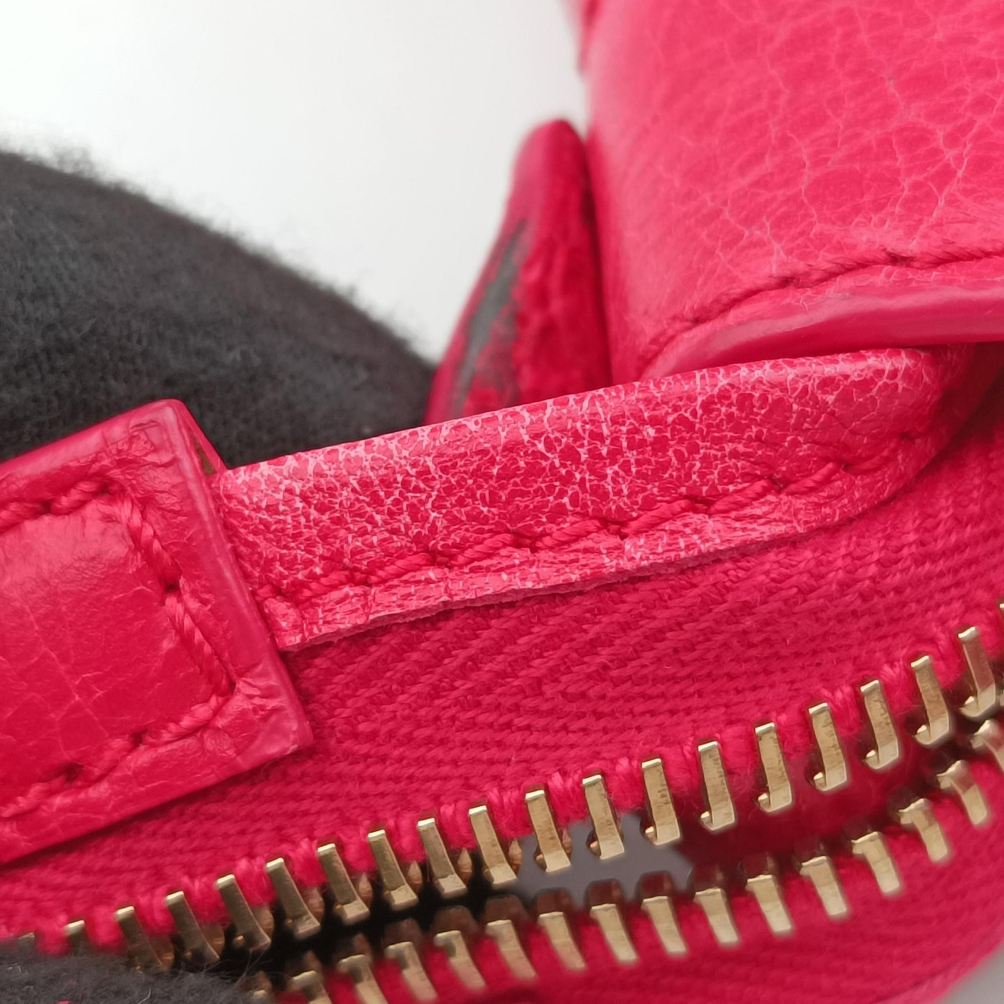 Vintage Balenciaga Electric Perforated Motorcycle City Red lambskin  shoulderbag | stylenewstar