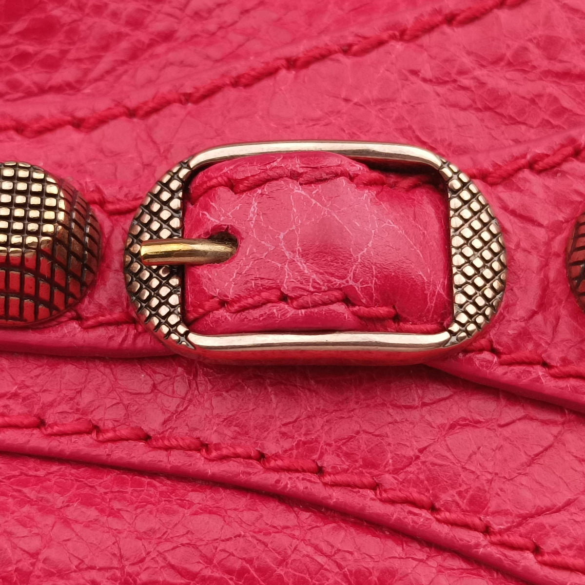 Vintage Balenciaga Electric Perforated Motorcycle City Red lambskin  shoulderbag | stylenewstar