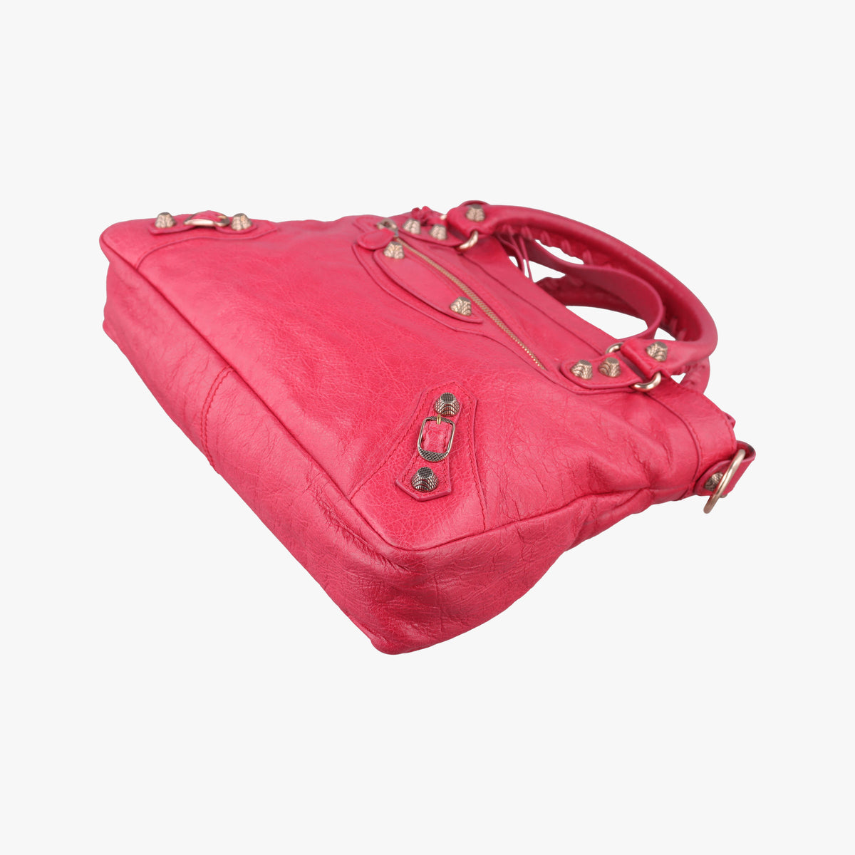 Vintage Balenciaga Electric Perforated Motorcycle City Red lambskin  shoulderbag | stylenewstar