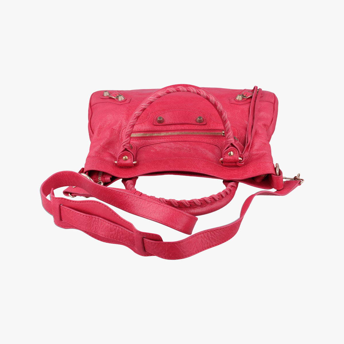 Vintage Balenciaga Electric Perforated Motorcycle City Red lambskin  shoulderbag | stylenewstar