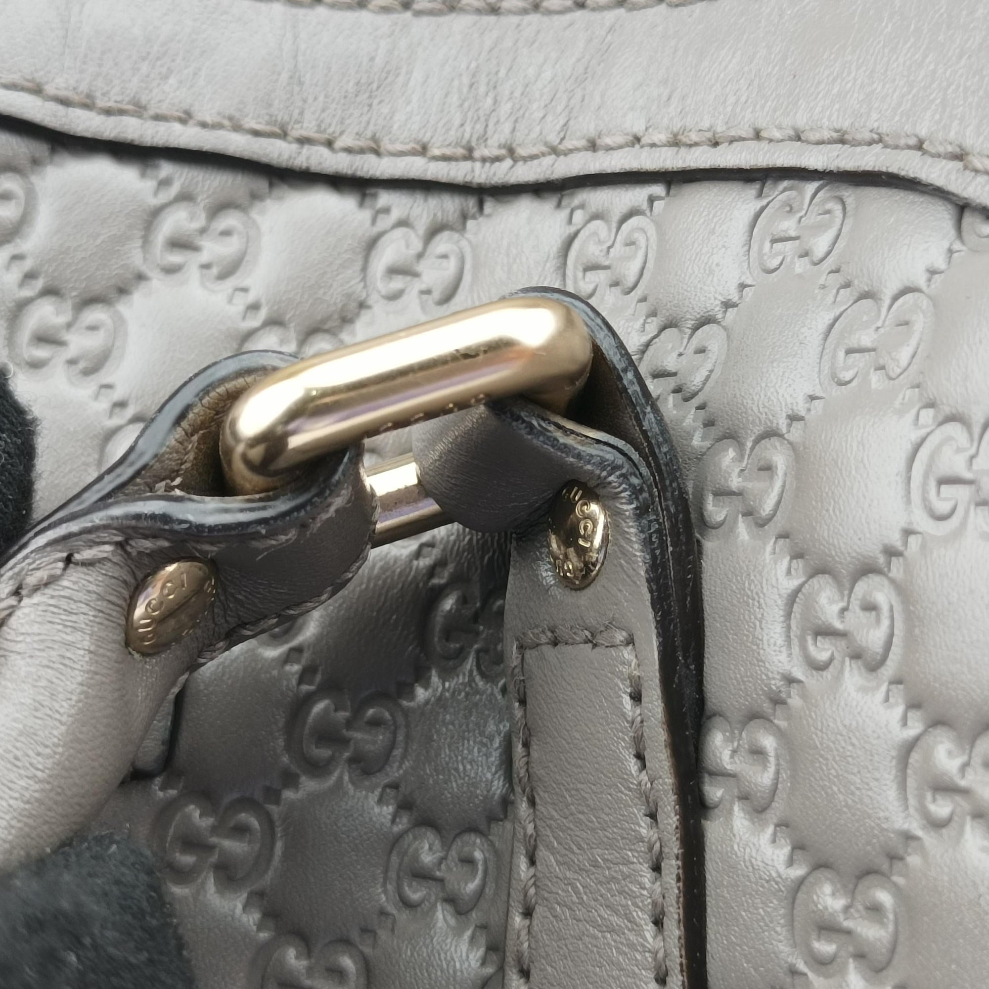 Pre-owned Gucci Microguccissima Grey Leather 449654 shoulderbag | stylenewstar