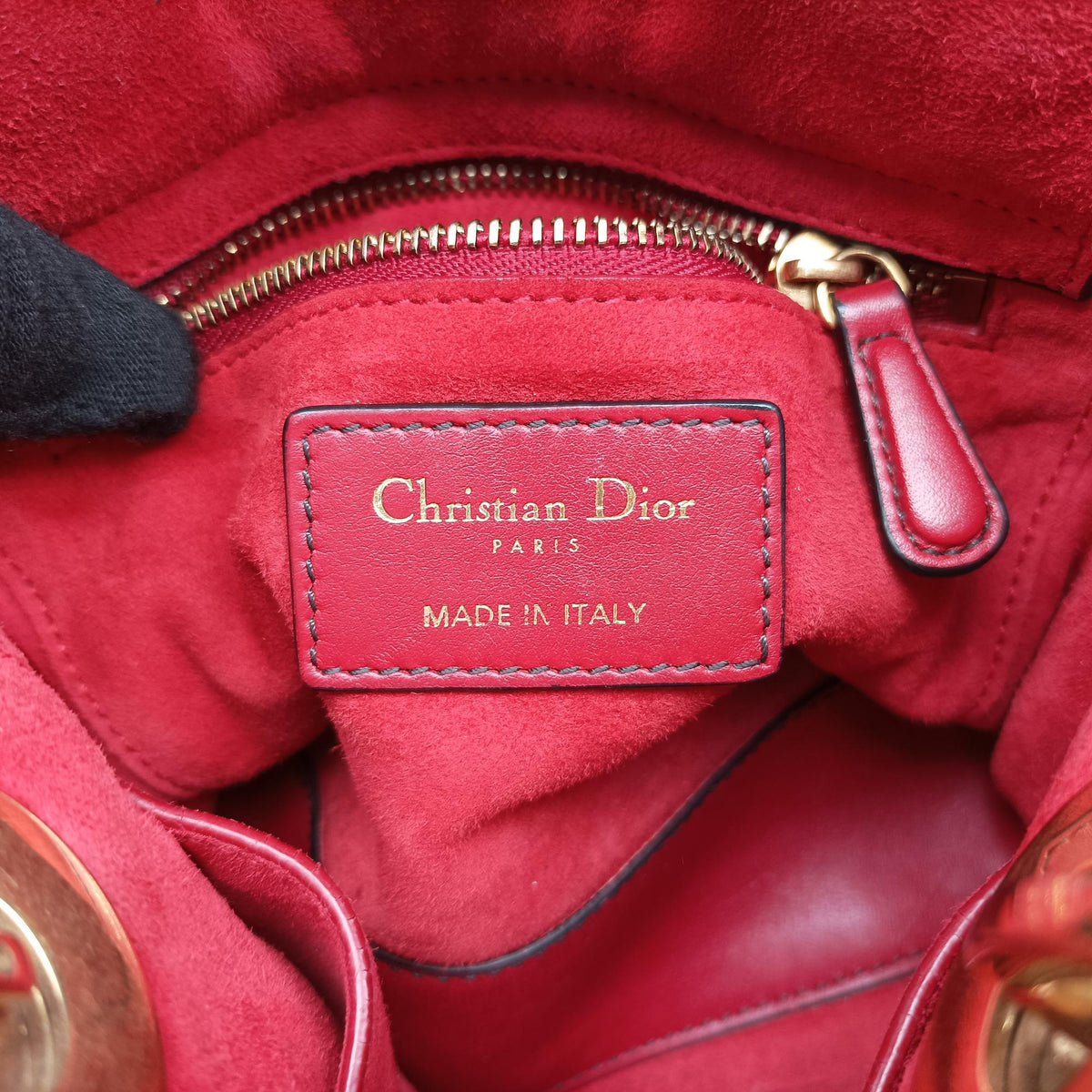 Pre-owned Christian Dior Lady Dior Red Leather  shoulderbag | stylenewstar