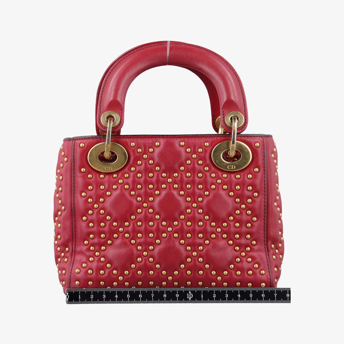 Pre-owned Christian Dior Lady Dior Red Leather  shoulderbag | stylenewstar