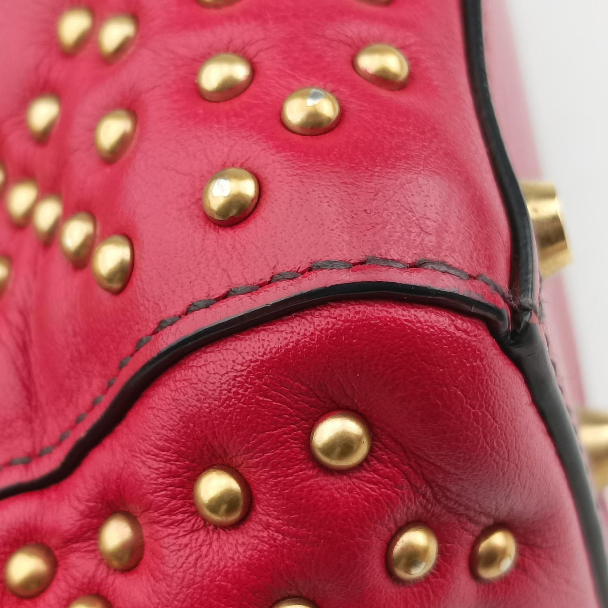 Pre-owned Christian Dior Lady Dior Red Leather  shoulderbag | stylenewstar