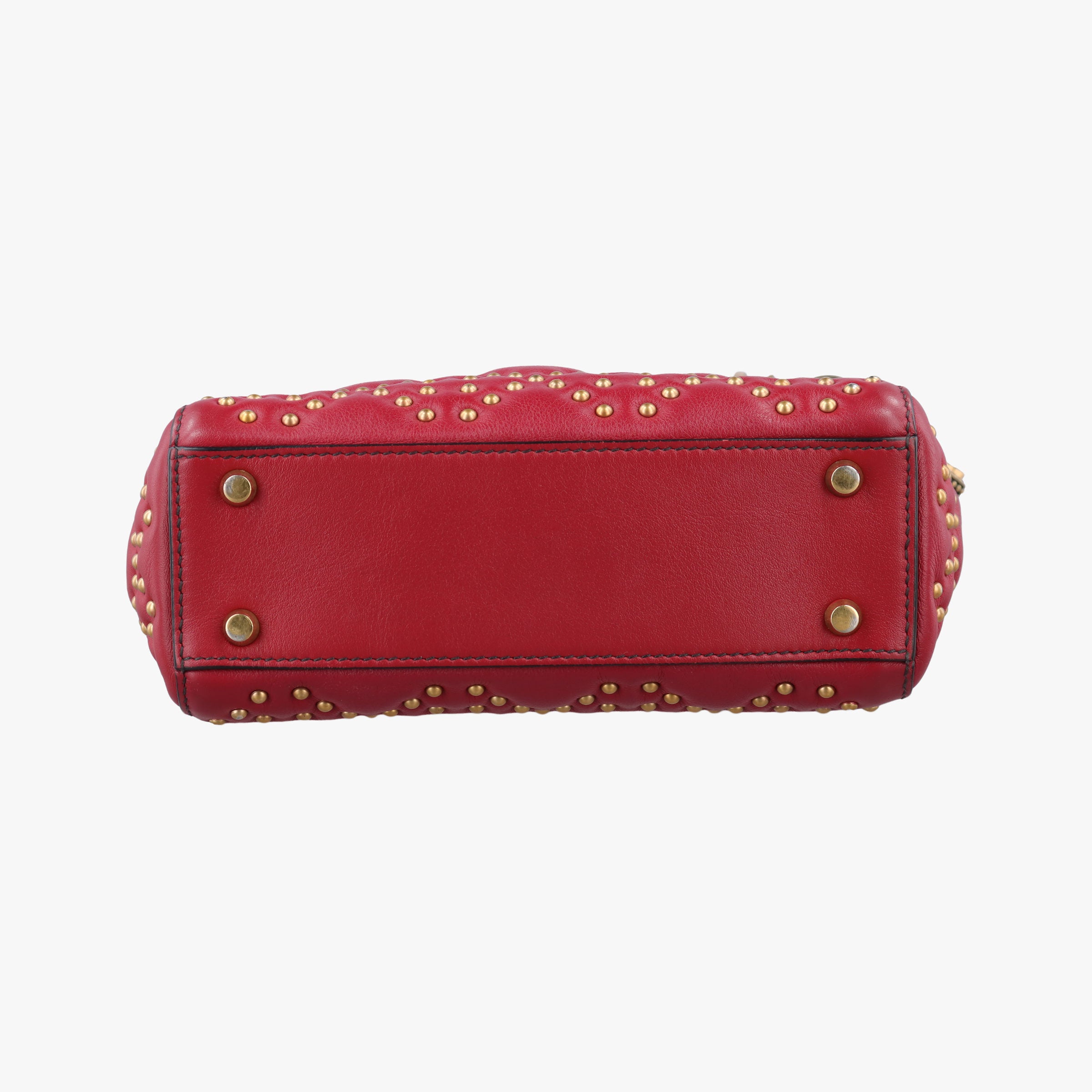 Pre-owned Christian Dior Lady Dior Red Leather  shoulderbag | stylenewstar