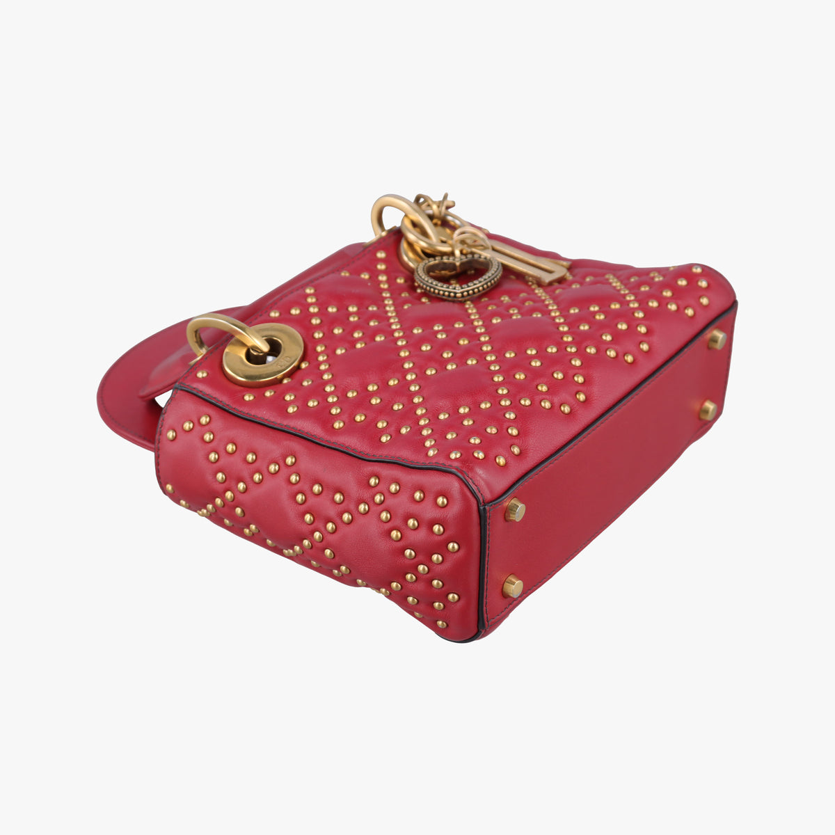 Pre-owned Christian Dior Lady Dior Red Leather  shoulderbag | stylenewstar