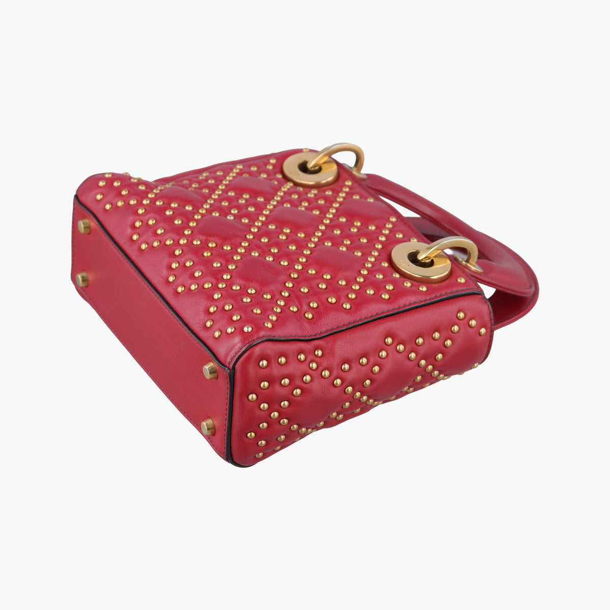 Pre-owned Christian Dior Lady Dior Red Leather  shoulderbag | stylenewstar