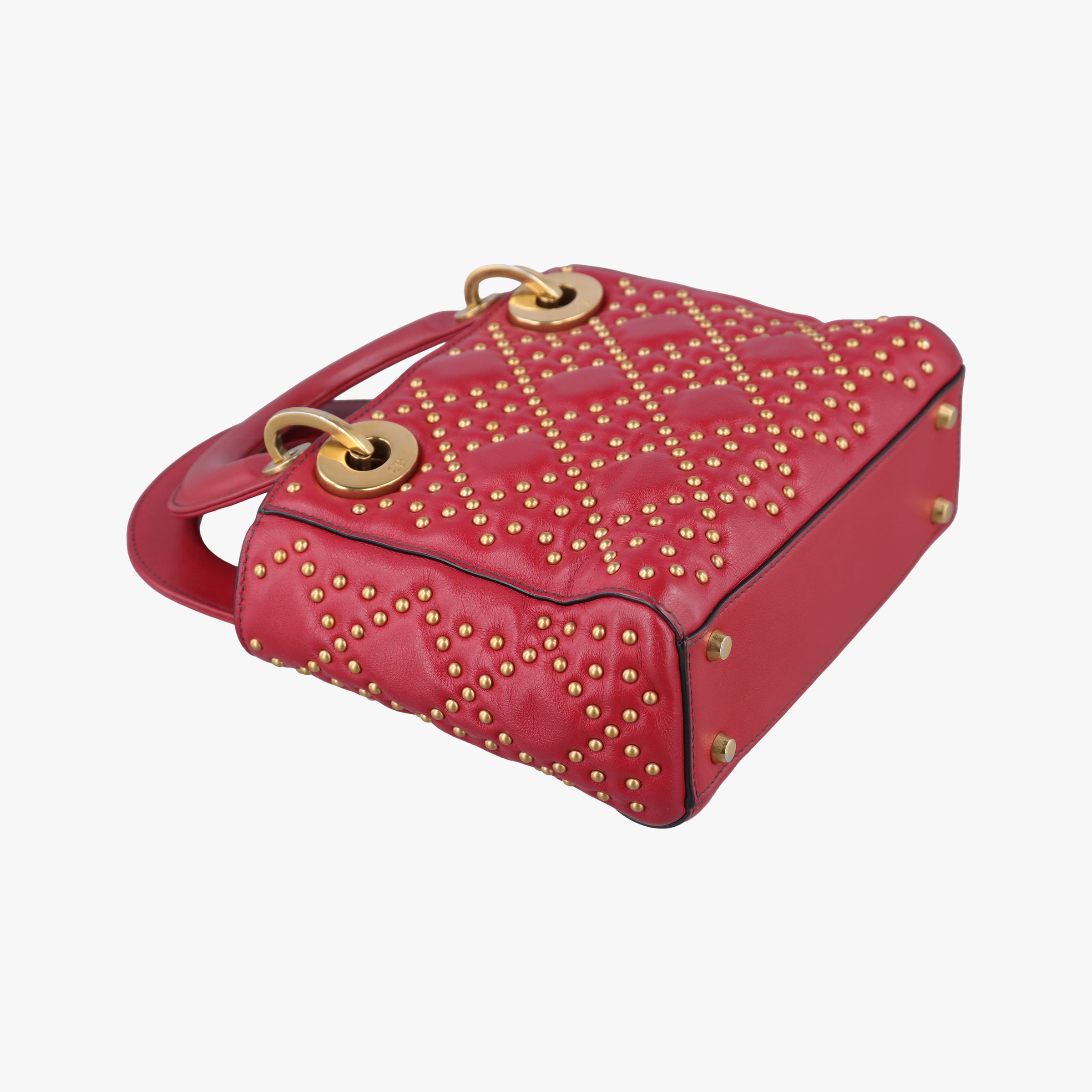 Pre-owned Christian Dior Lady Dior Red Leather  shoulderbag | stylenewstar
