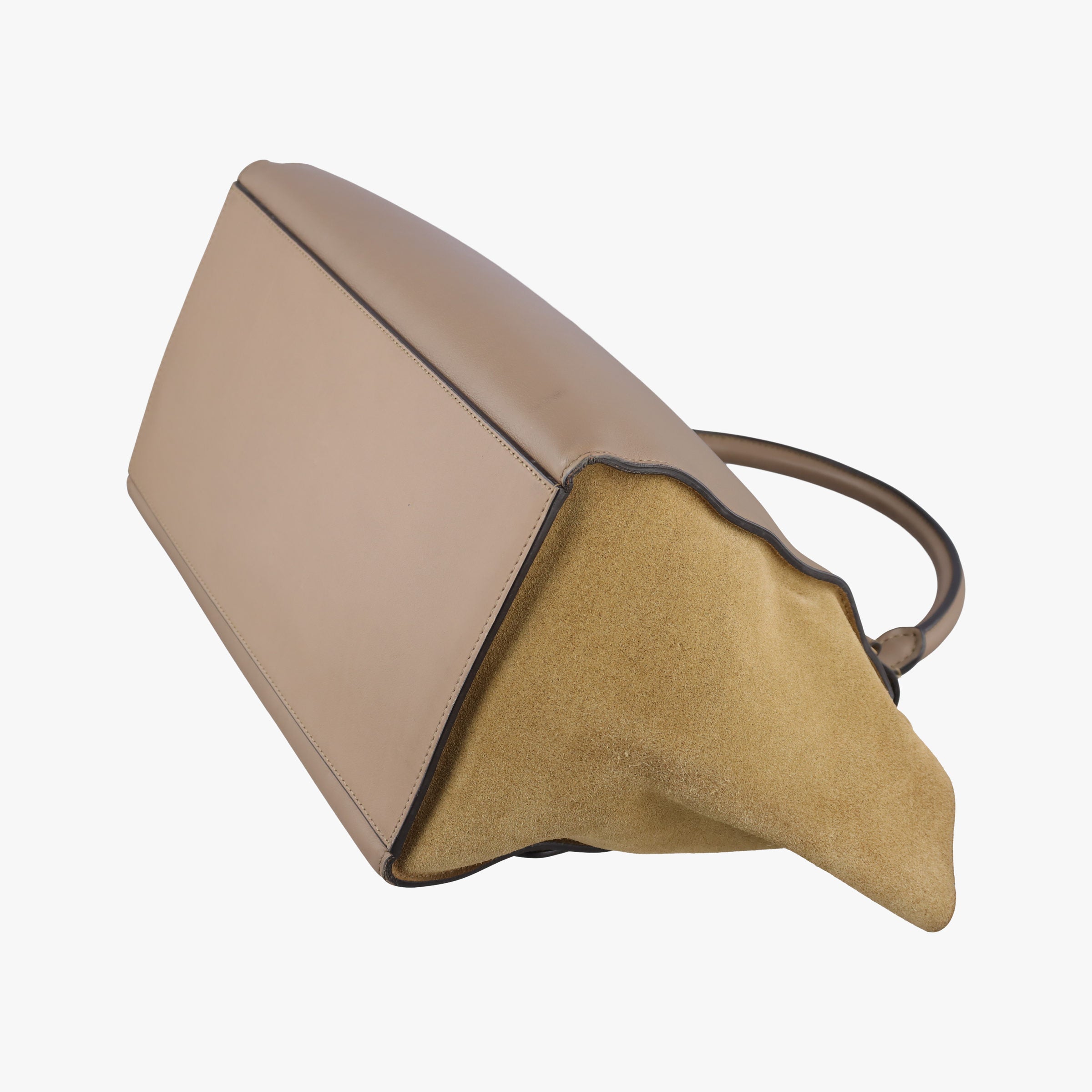 Vintage Celine Trapeze Beige× Gray×brown Suede × leather  shoulderbag | stylenewstar