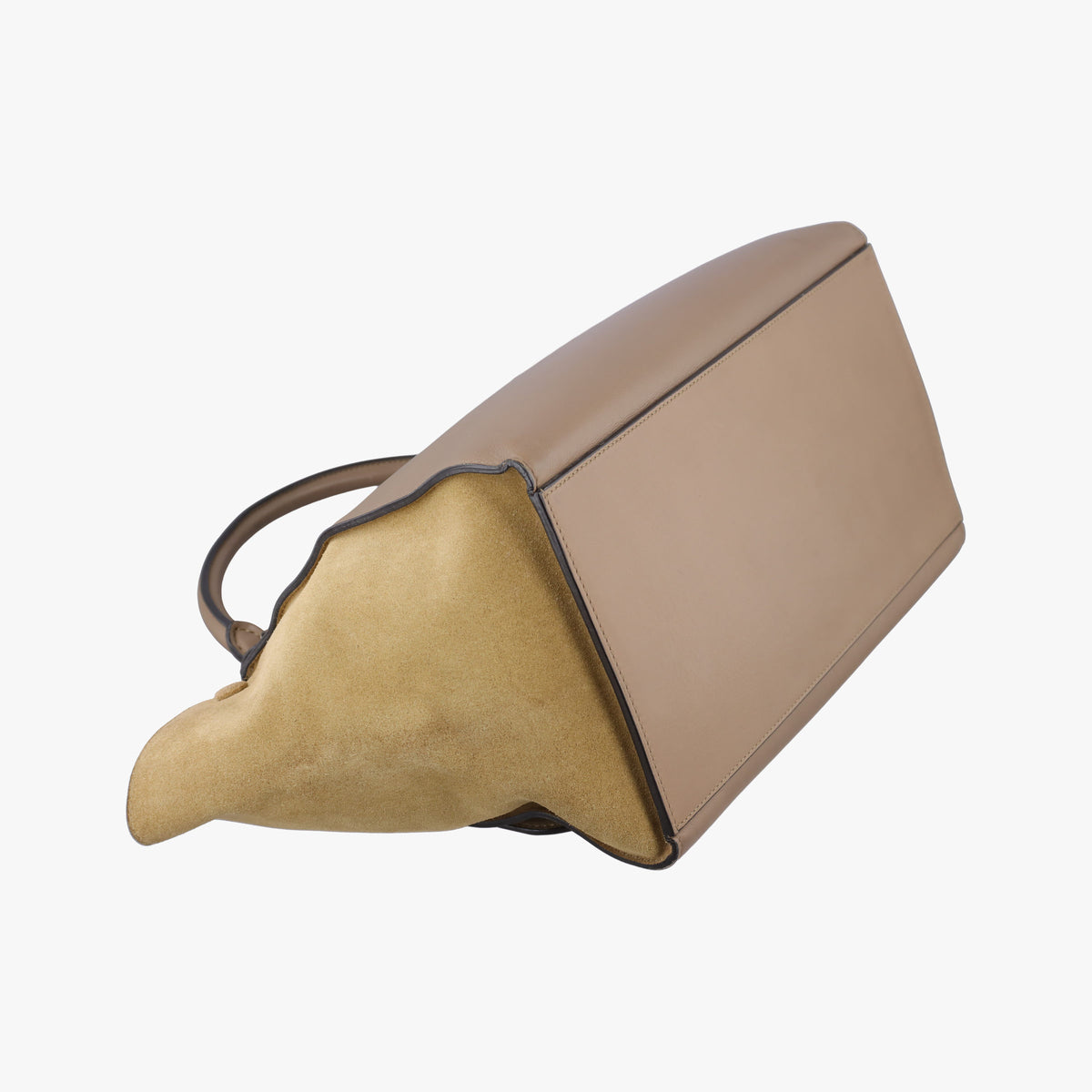 Vintage Celine Trapeze Beige× Gray×brown Suede × leather  shoulderbag | stylenewstar