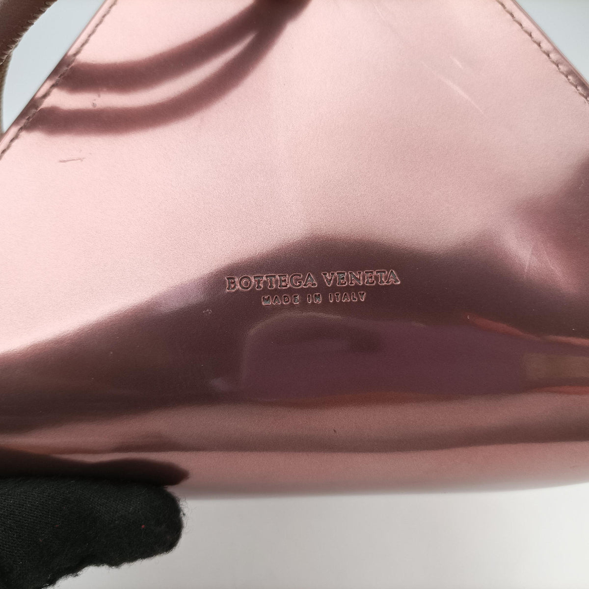 Secondhand Bottega Veneta Pyramid Sunset  Gold Leather  clutchbag | stylenewstar