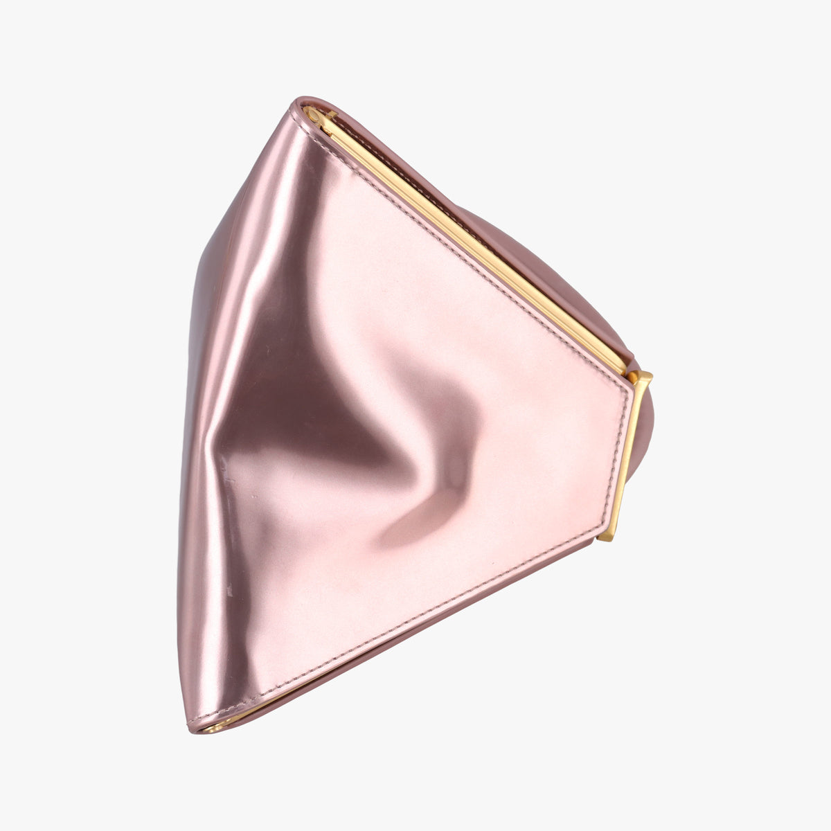 Secondhand Bottega Veneta Pyramid Sunset  Gold Leather  clutchbag | stylenewstar