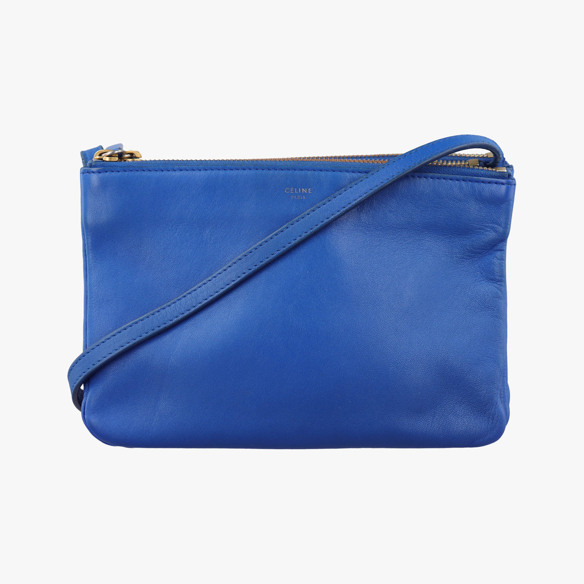 Pre-owned Celine TRIO Blue Leather  shoulderbag | stylenewstar