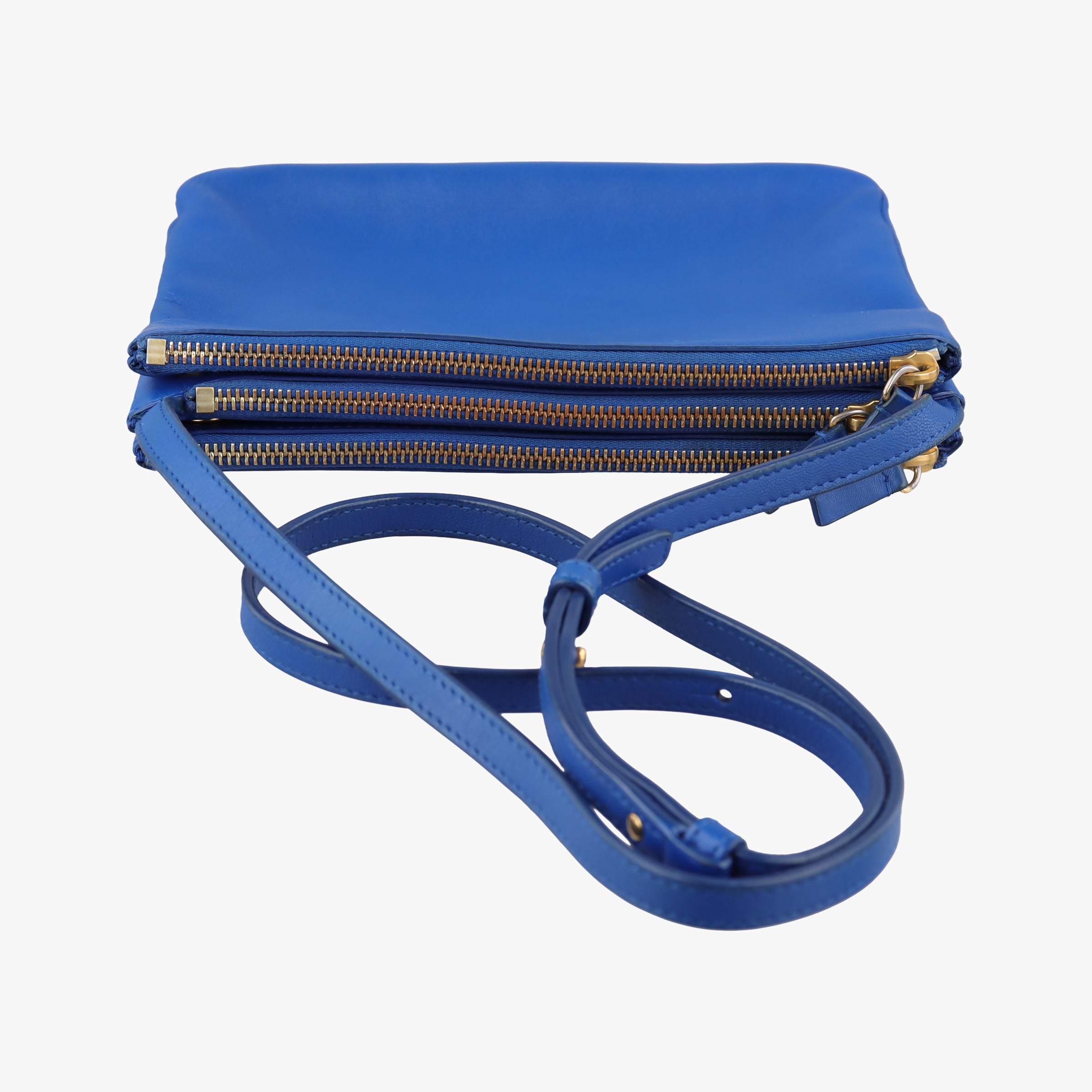 Pre-owned Celine TRIO Blue Leather  shoulderbag | stylenewstar