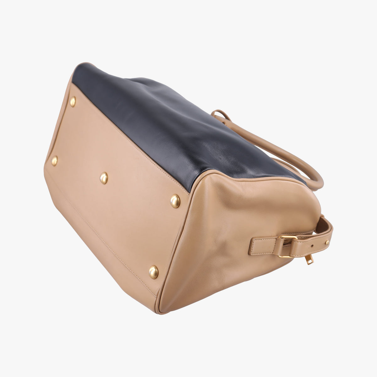 Vintage Yves Saint Laurent CLASSIC DUFFEL6 Black × Khaki Leather 322049 shoulderbag | stylenewstar