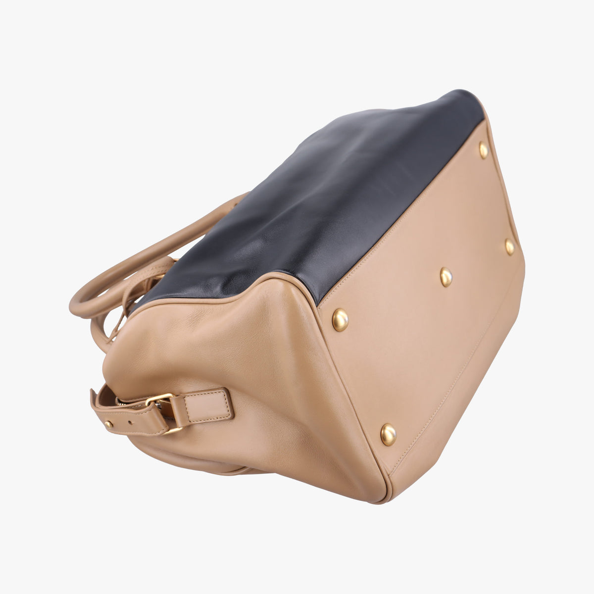 Vintage Yves Saint Laurent CLASSIC DUFFEL6 Black × Khaki Leather 322049 shoulderbag | stylenewstar