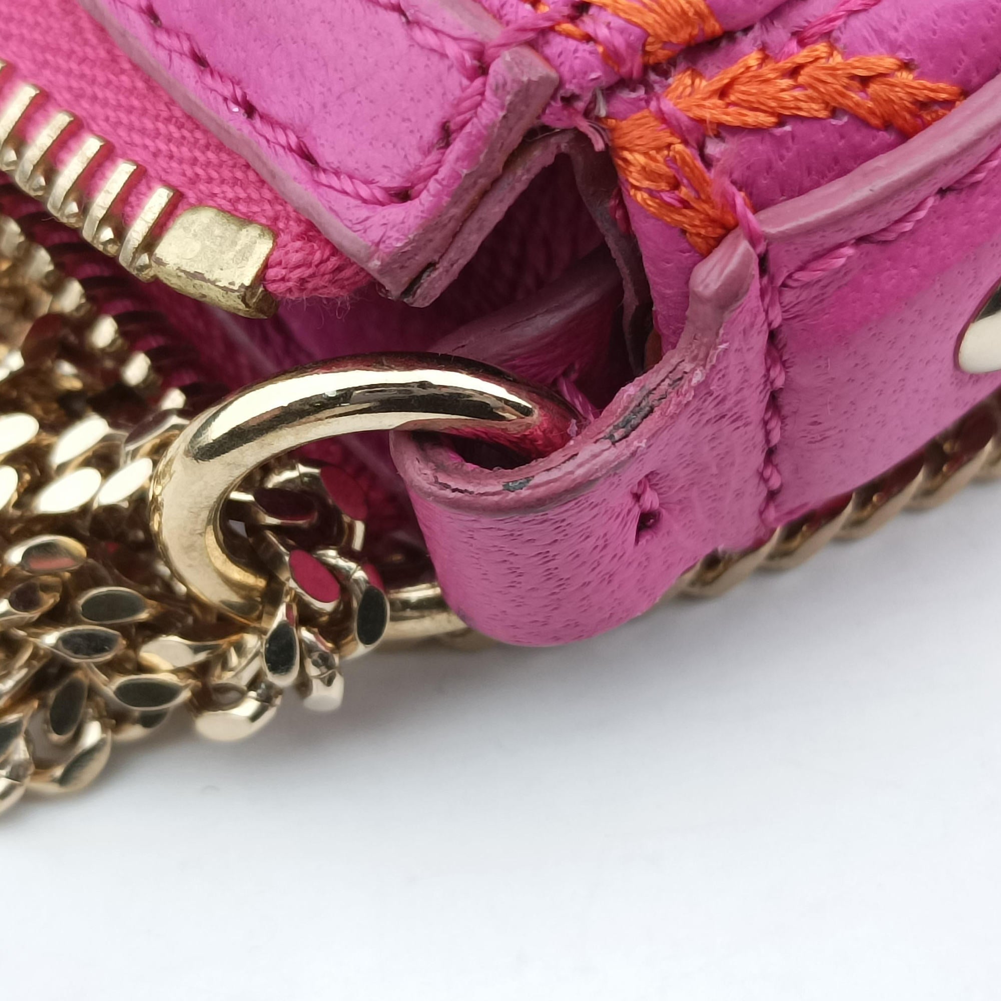 Pre-owned VERSACE Embroidered Vanitas Pink Leather  shoulderbag | stylenewstar