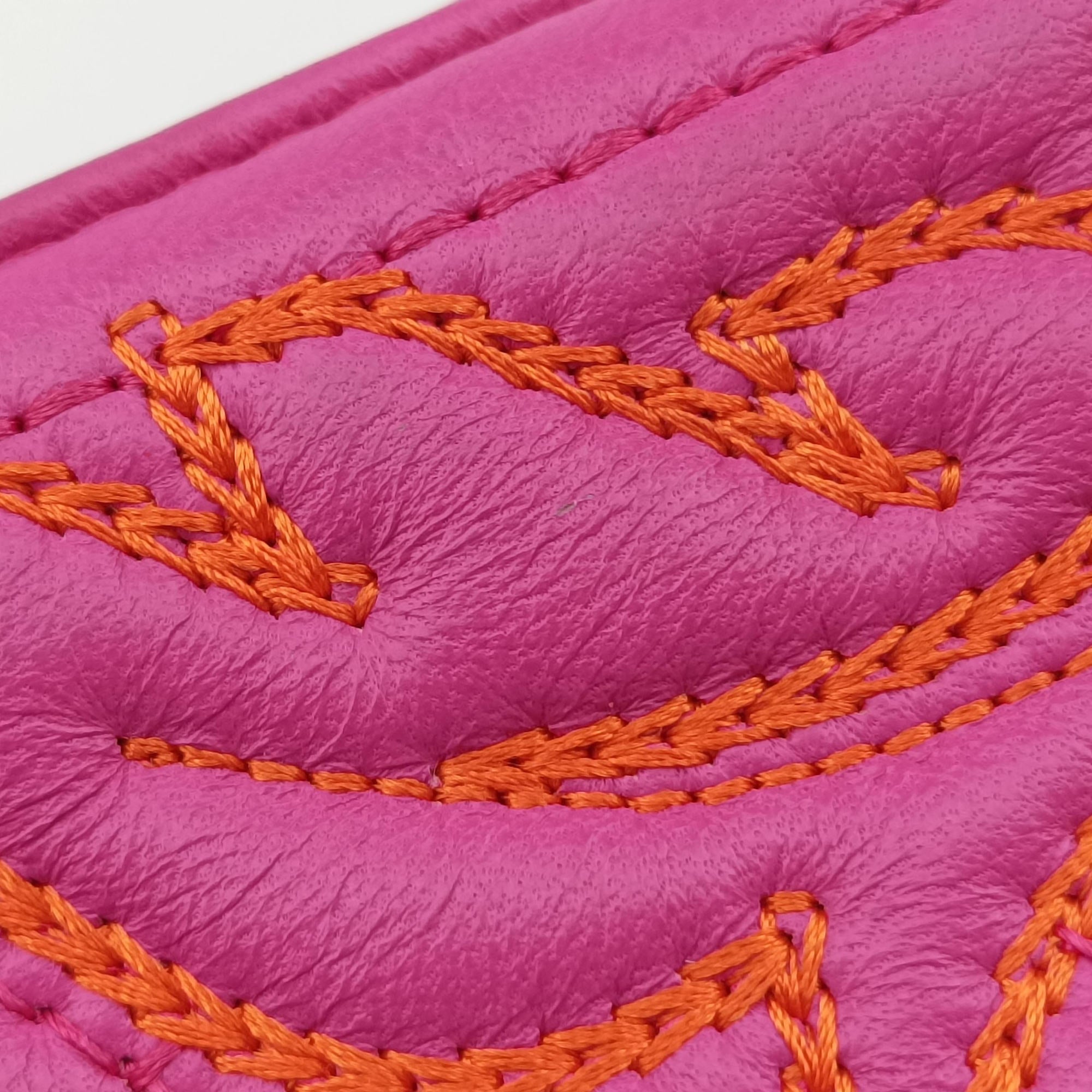 Pre-owned VERSACE Embroidered Vanitas Pink Leather  shoulderbag | stylenewstar