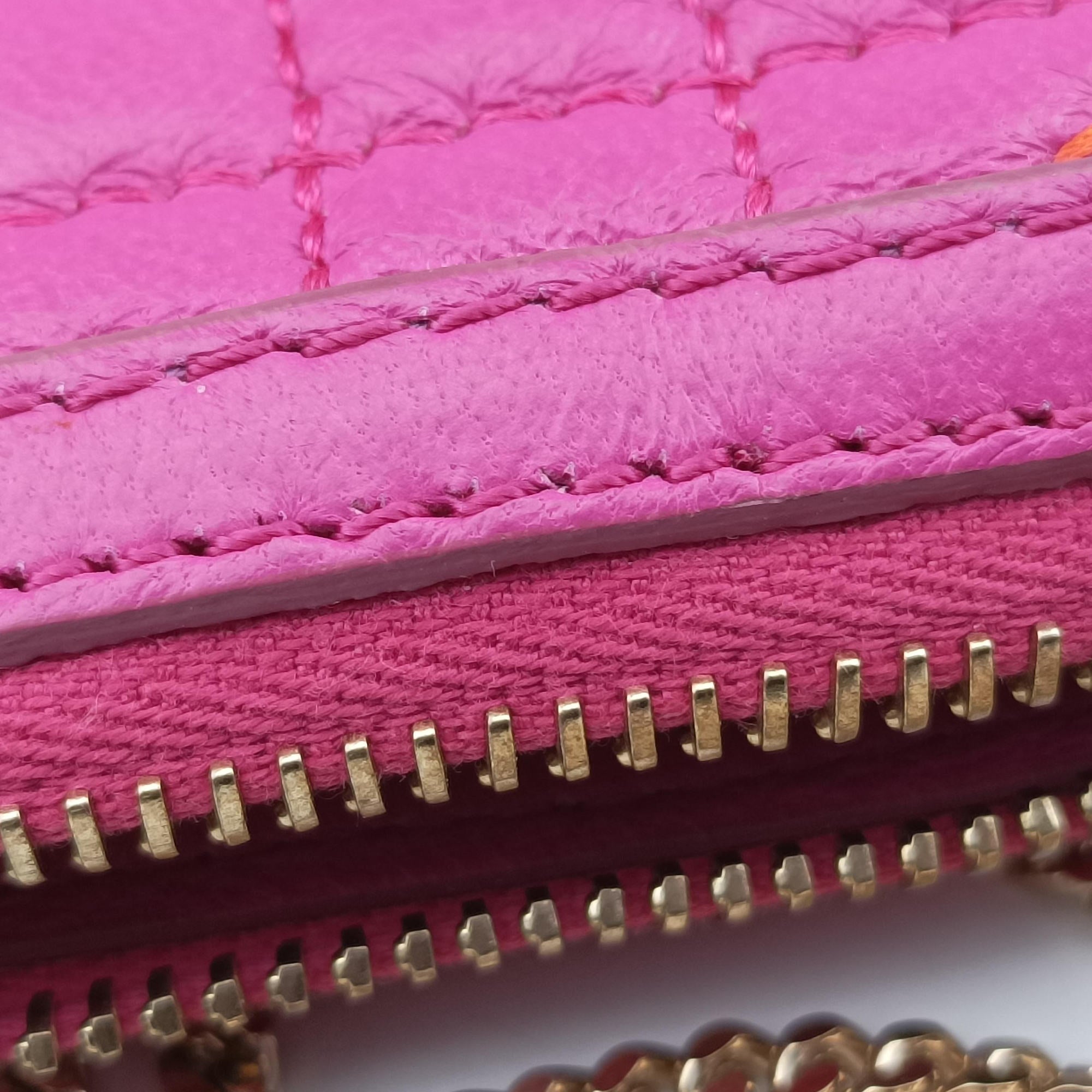 Pre-owned VERSACE Embroidered Vanitas Pink Leather  shoulderbag | stylenewstar