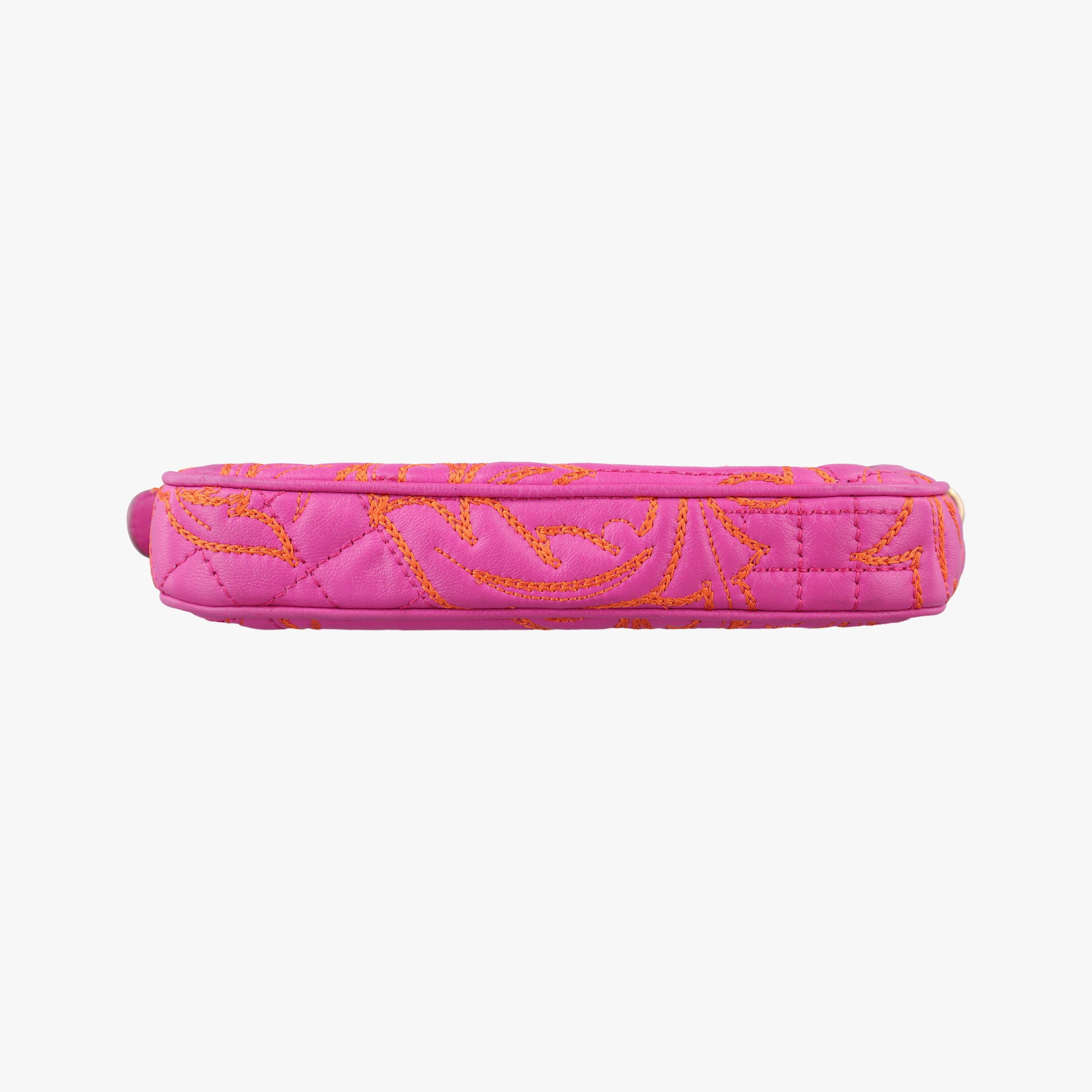 Pre-owned VERSACE Embroidered Vanitas Pink Leather  shoulderbag | stylenewstar