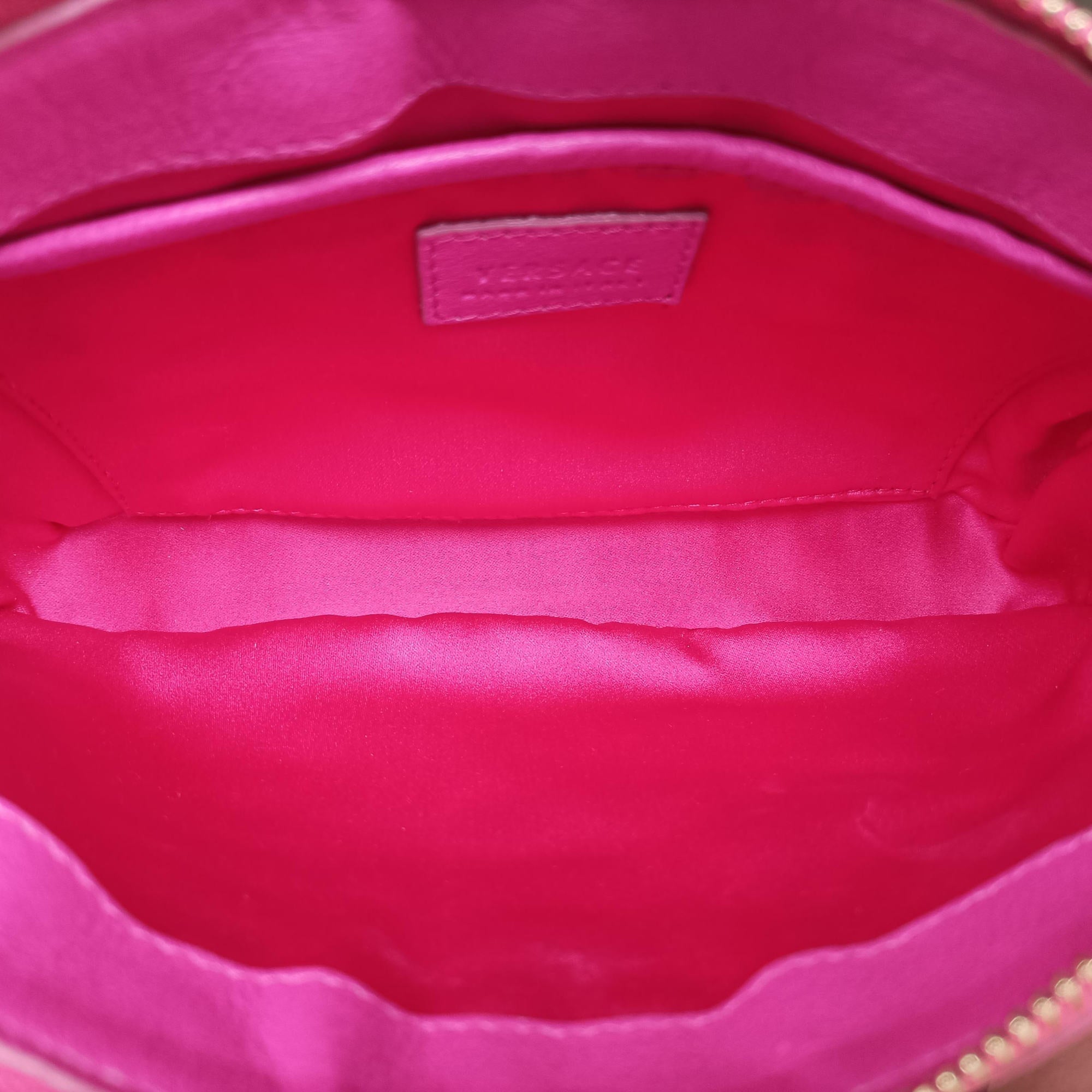 Pre-owned VERSACE Embroidered Vanitas Pink Leather  shoulderbag | stylenewstar