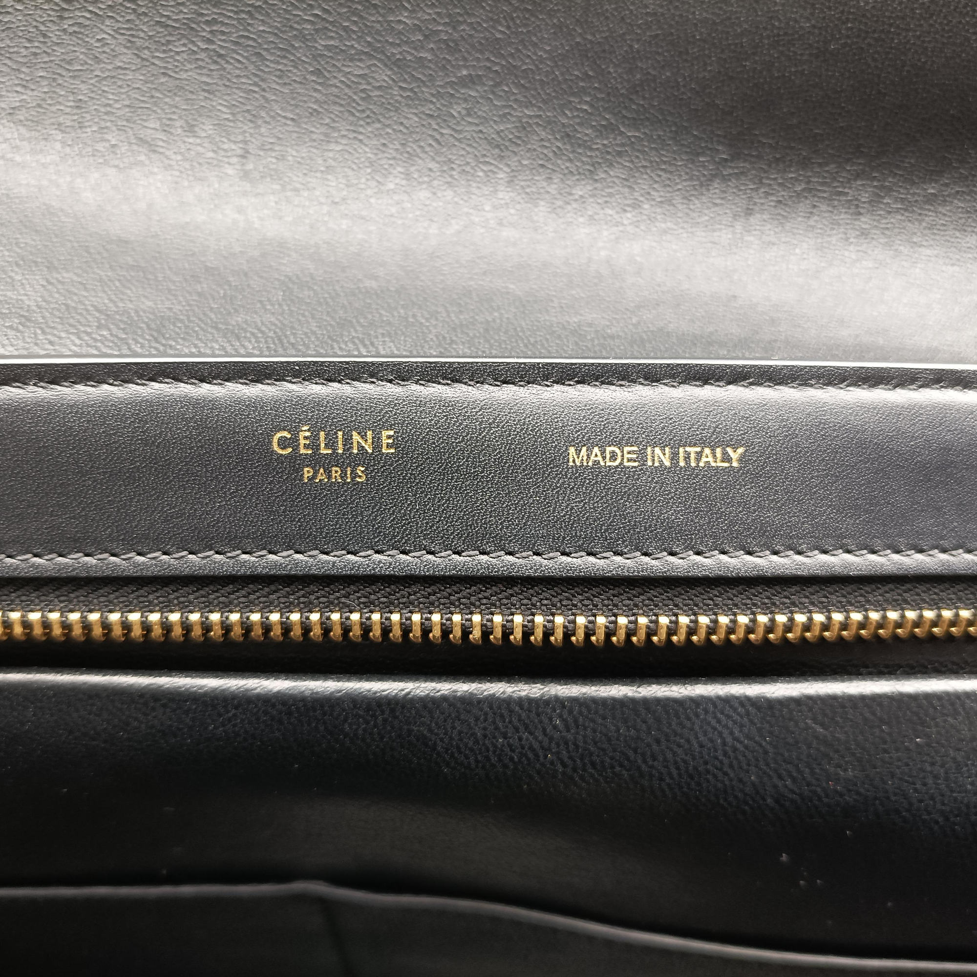 Pre-owned Celine Trapeze Beige×Black×Blue Suede × leather  shoulderbag | stylenewstar