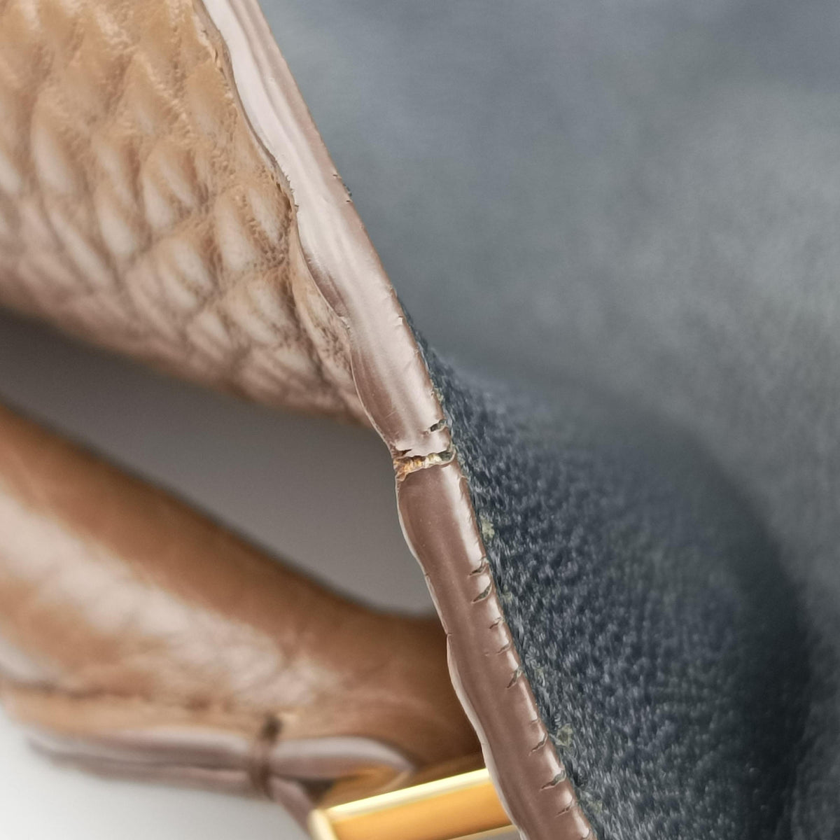 Pre-owned Celine Trapeze Beige×Black×Blue Suede × leather  shoulderbag | stylenewstar