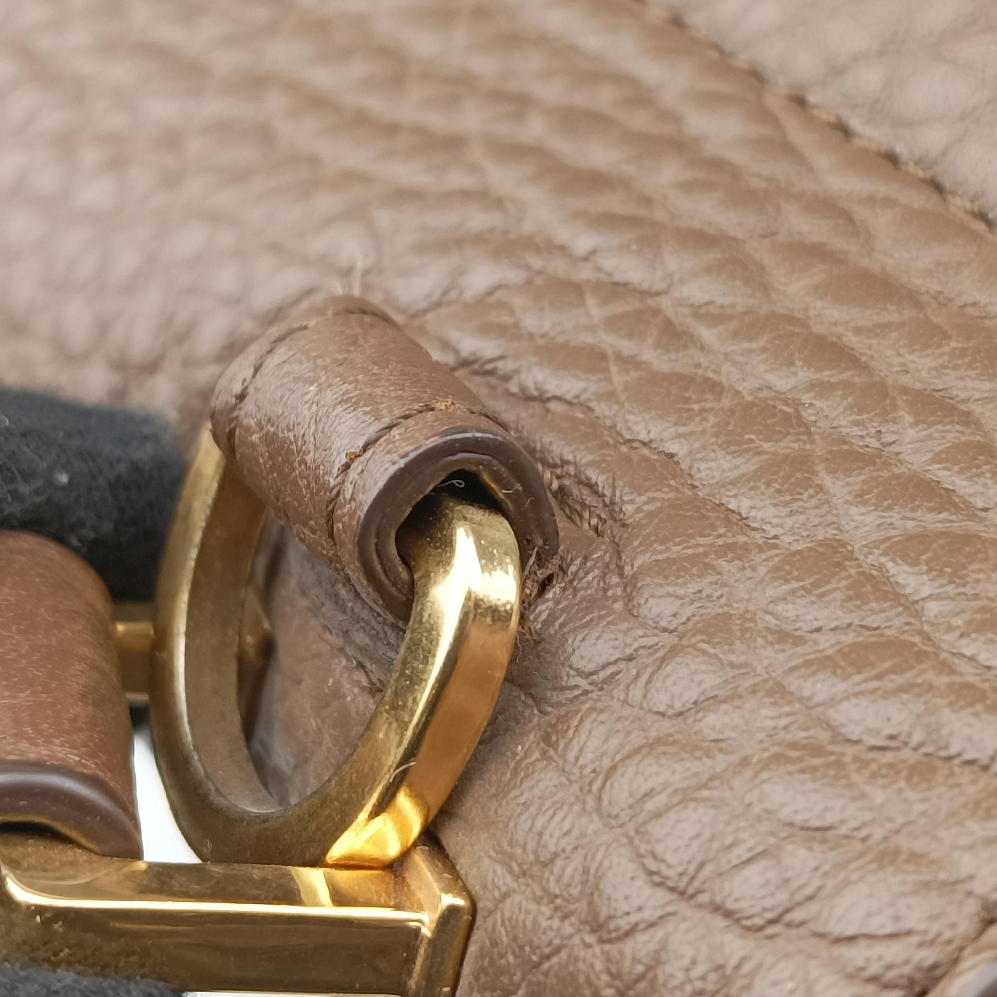 Pre-owned Celine Trapeze Beige×Black×Blue Suede × leather  shoulderbag | stylenewstar