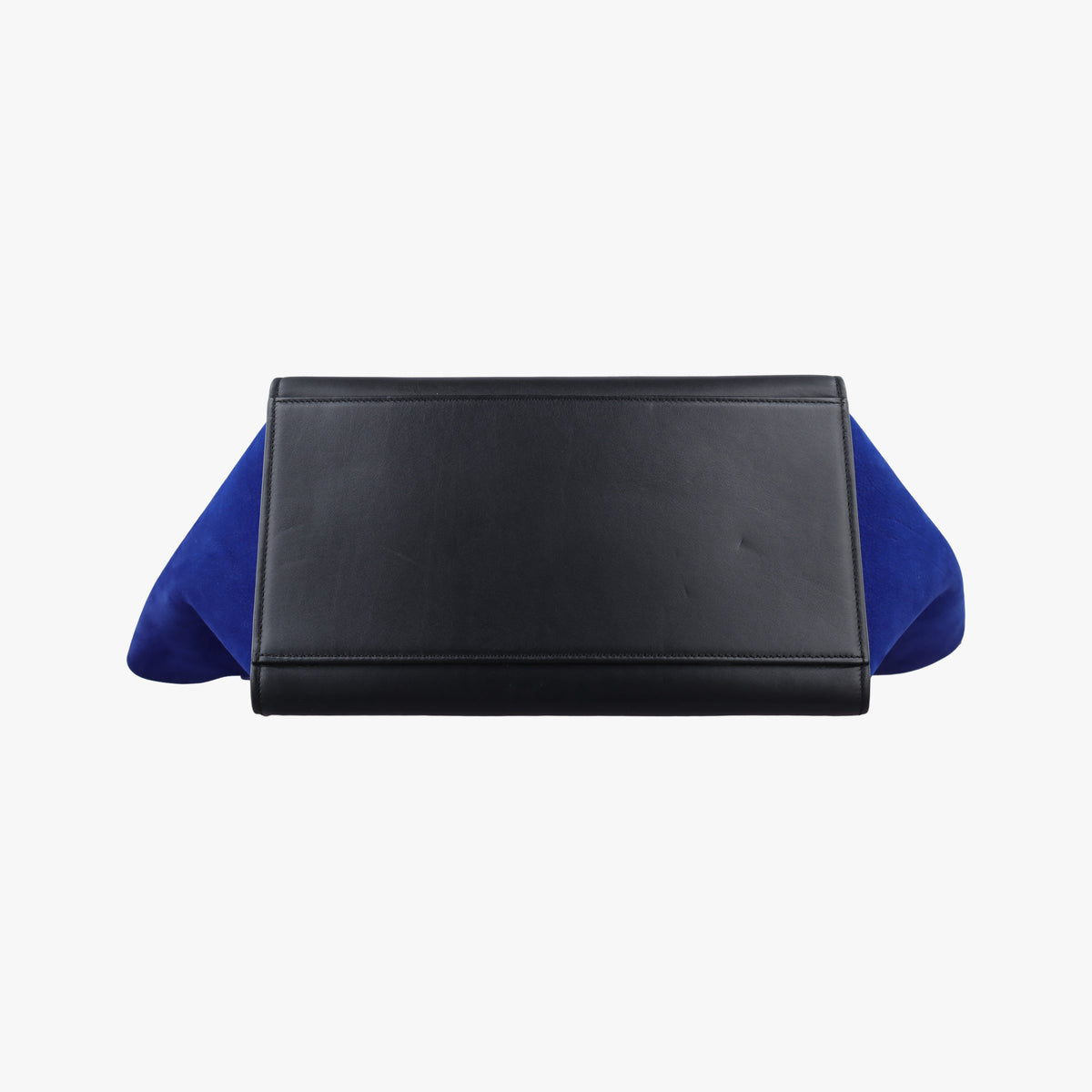 Pre-owned Celine Trapeze Beige×Black×Blue Suede × leather  shoulderbag | stylenewstar