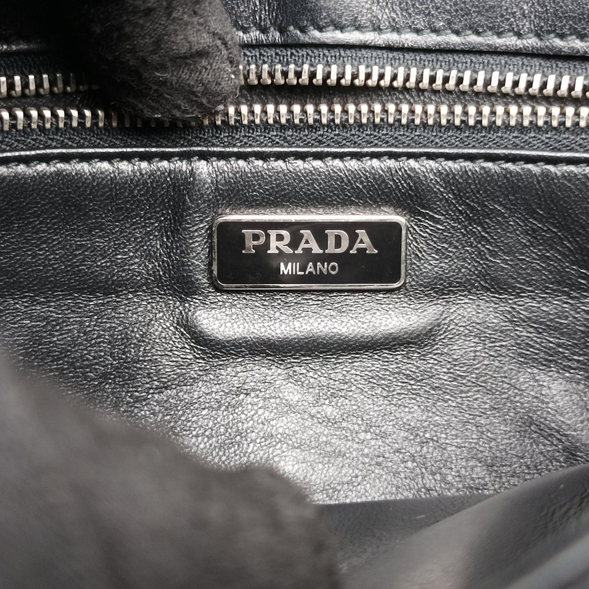 Pre-owned Prada Leopard print Blue×Black ponyhair×nylon 1BD009 shoulderbag | stylenewstar