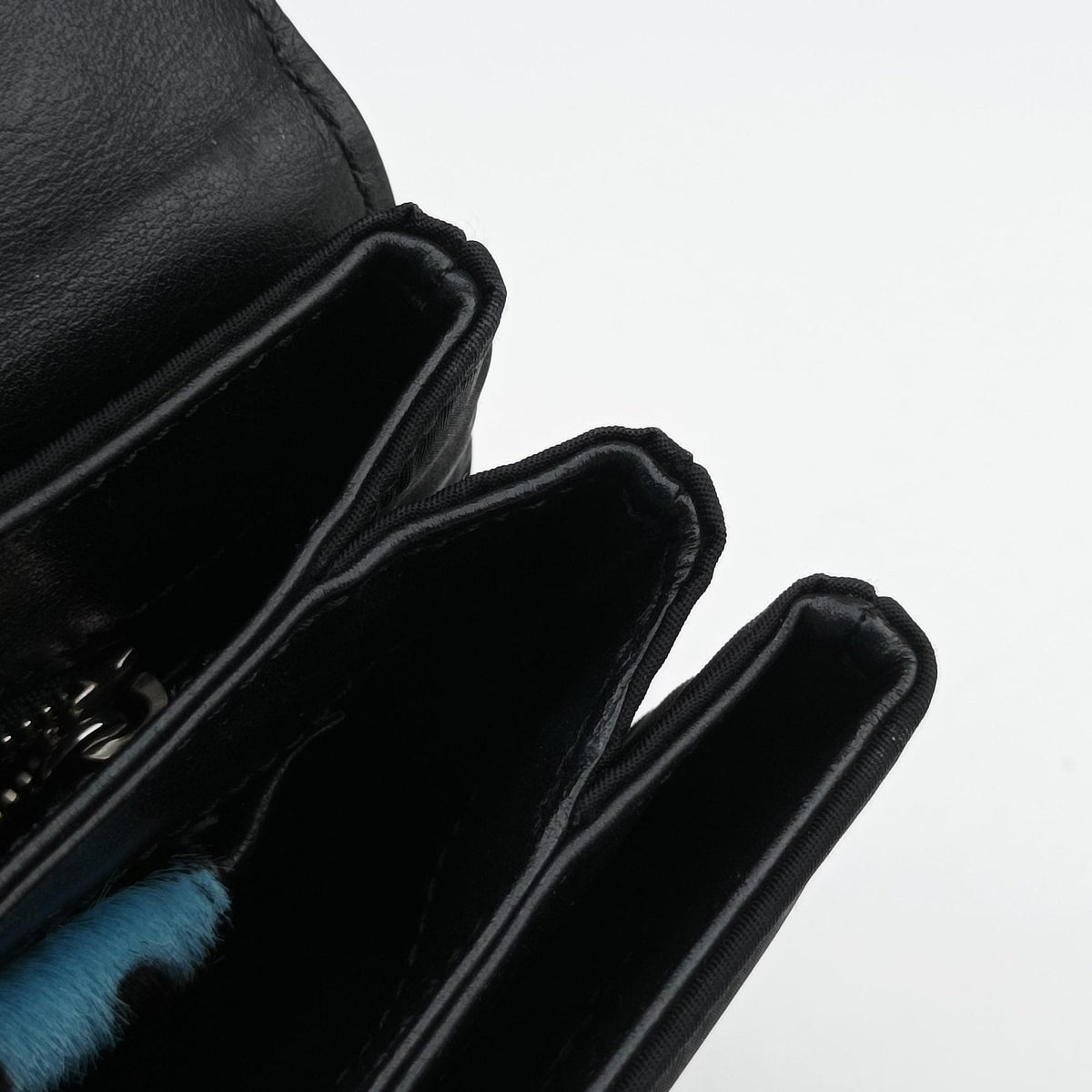 Pre-owned Prada Leopard print Blue×Black ponyhair×nylon 1BD009 shoulderbag | stylenewstar
