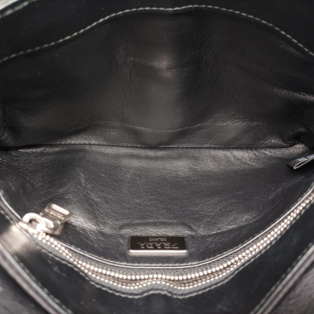 Pre-owned Prada Leopard print Blue×Black ponyhair×nylon 1BD009 shoulderbag | stylenewstar