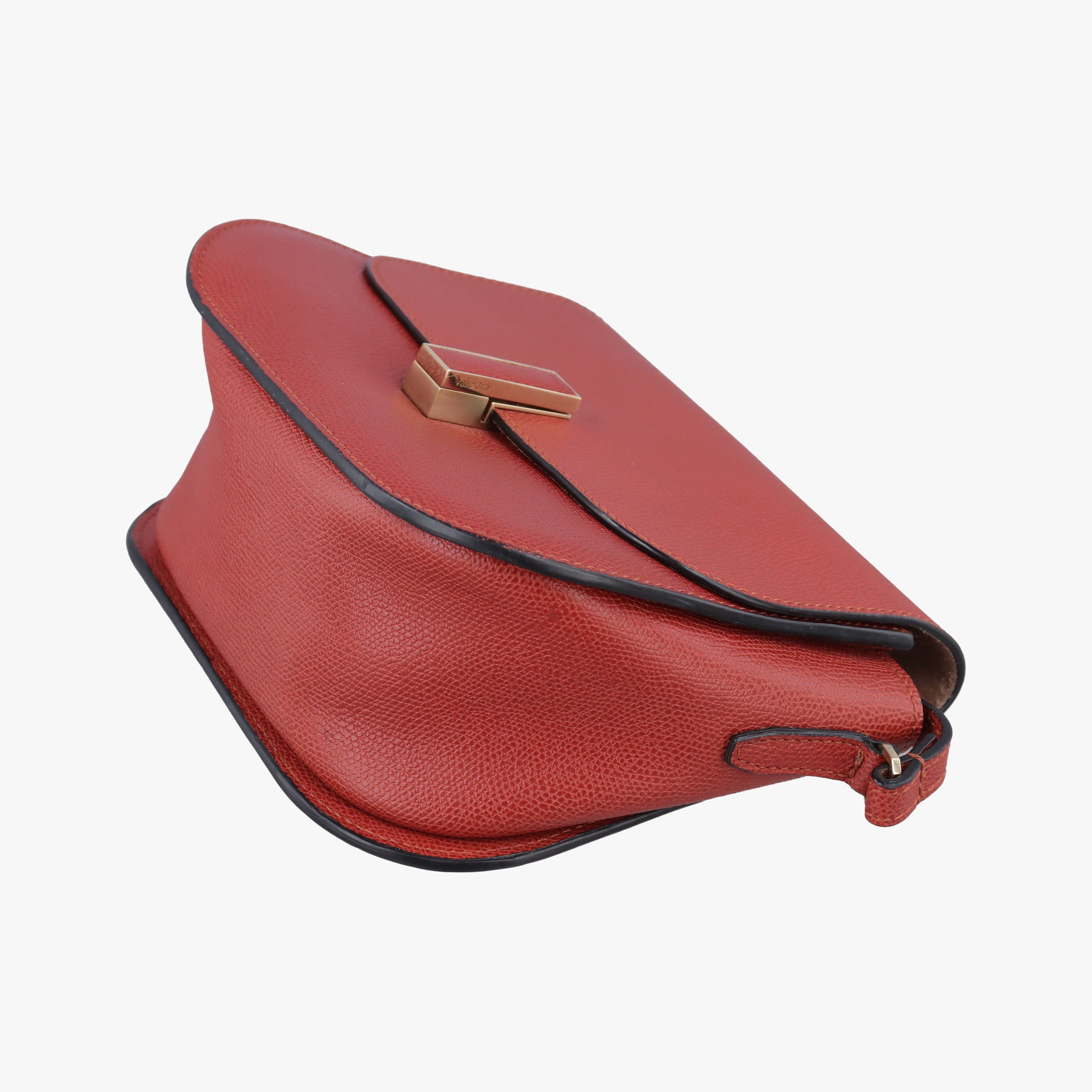 Pre-owned Valextra Iside Terracotta Soft Calfskin Leather  shoulderbag | stylenewstar