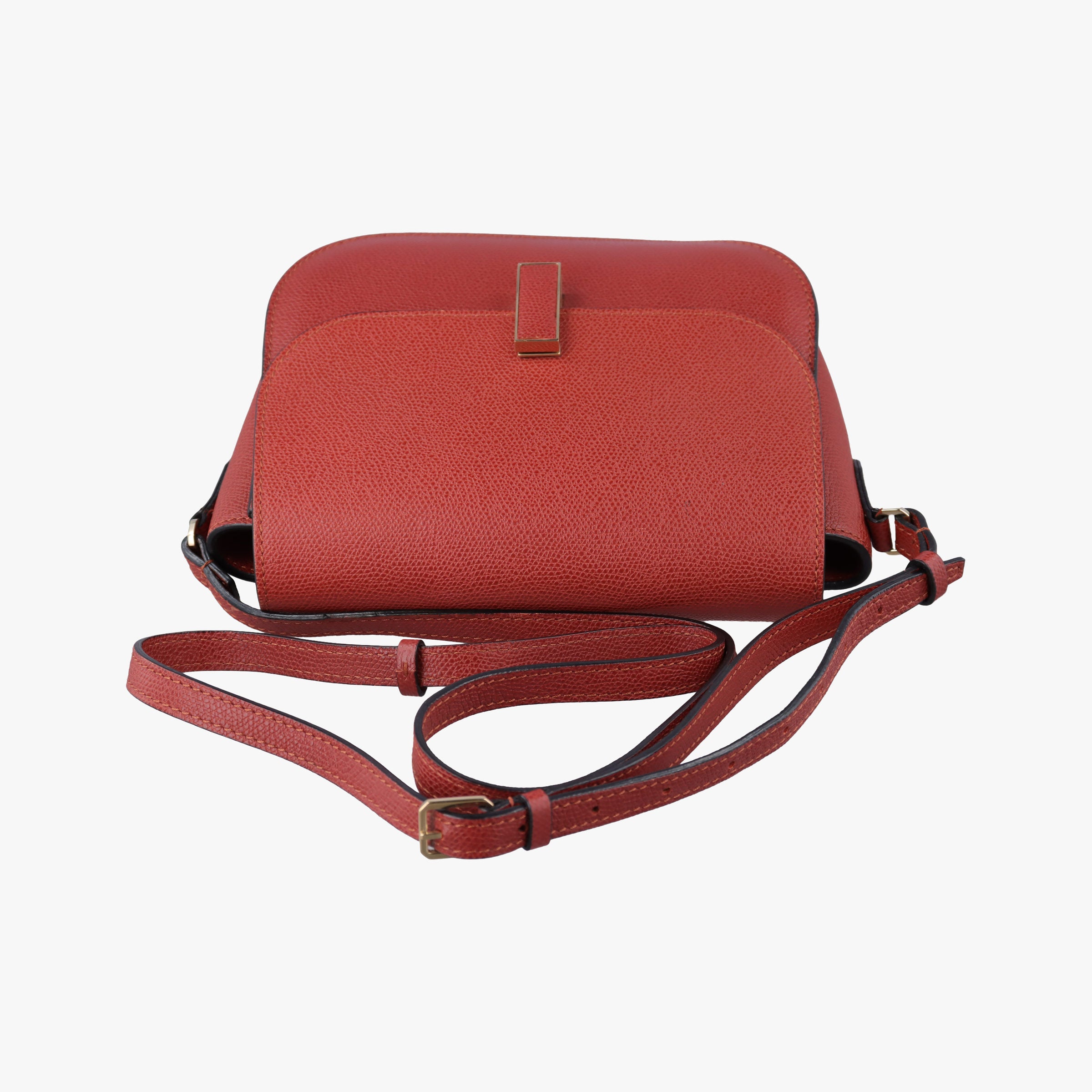 Pre-owned Valextra Iside Terracotta Soft Calfskin Leather  shoulderbag | stylenewstar