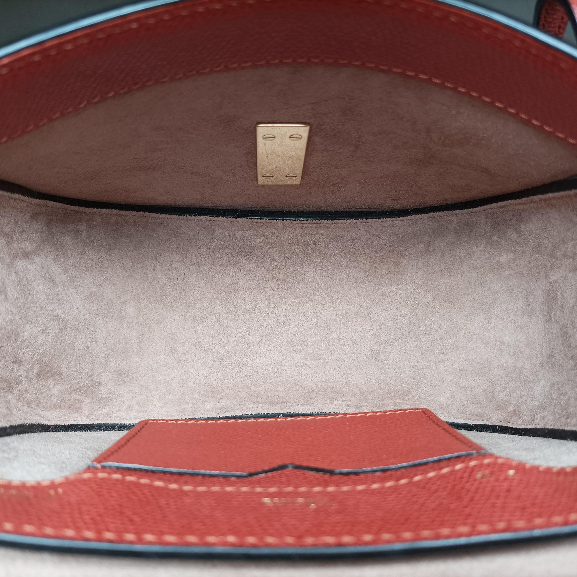 Pre-owned Valextra Iside Terracotta Soft Calfskin Leather  shoulderbag | stylenewstar
