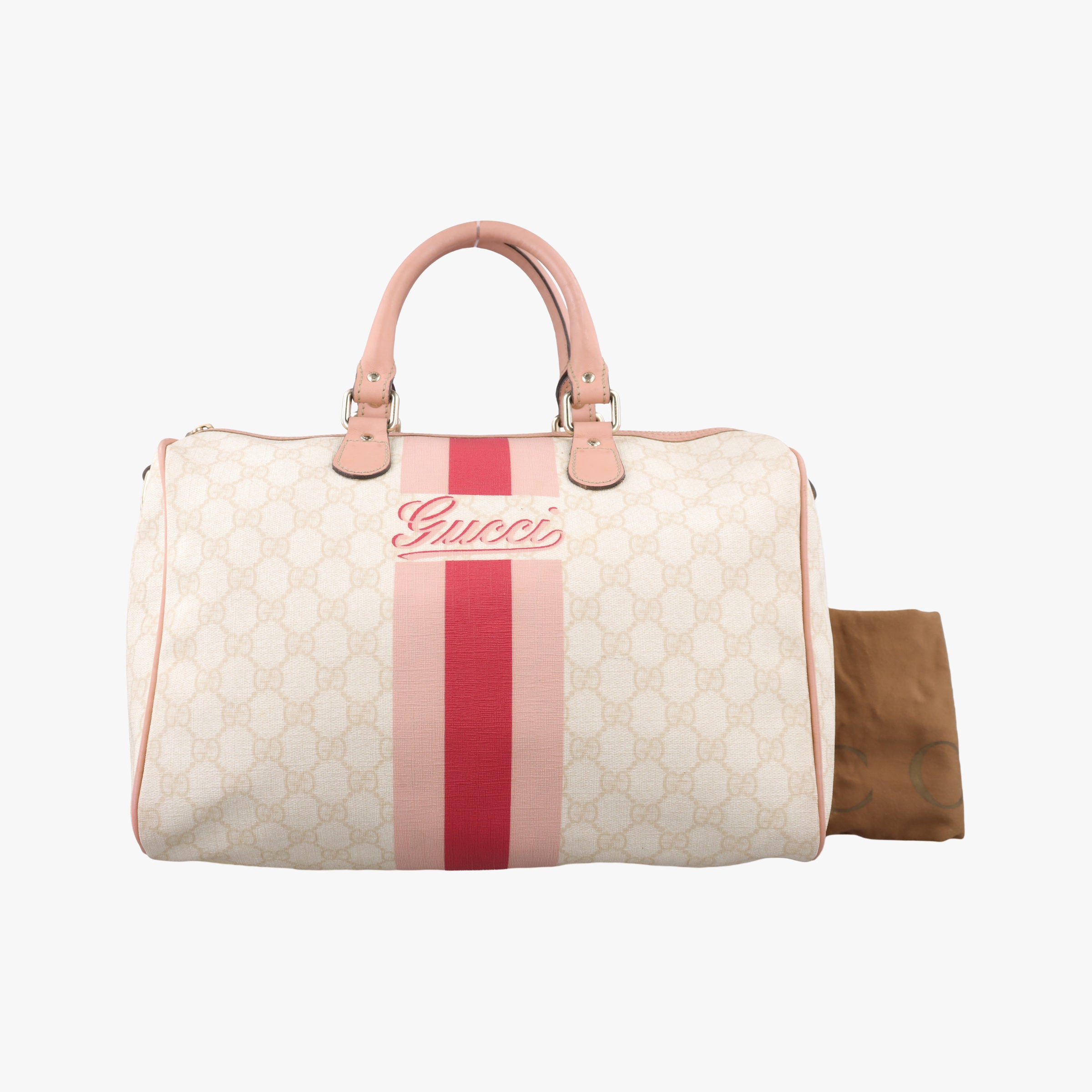 Vintage Gucci UNICEF Joy White×Pink PVC coated canvas×Leather 189895 handbag | stylenewstar