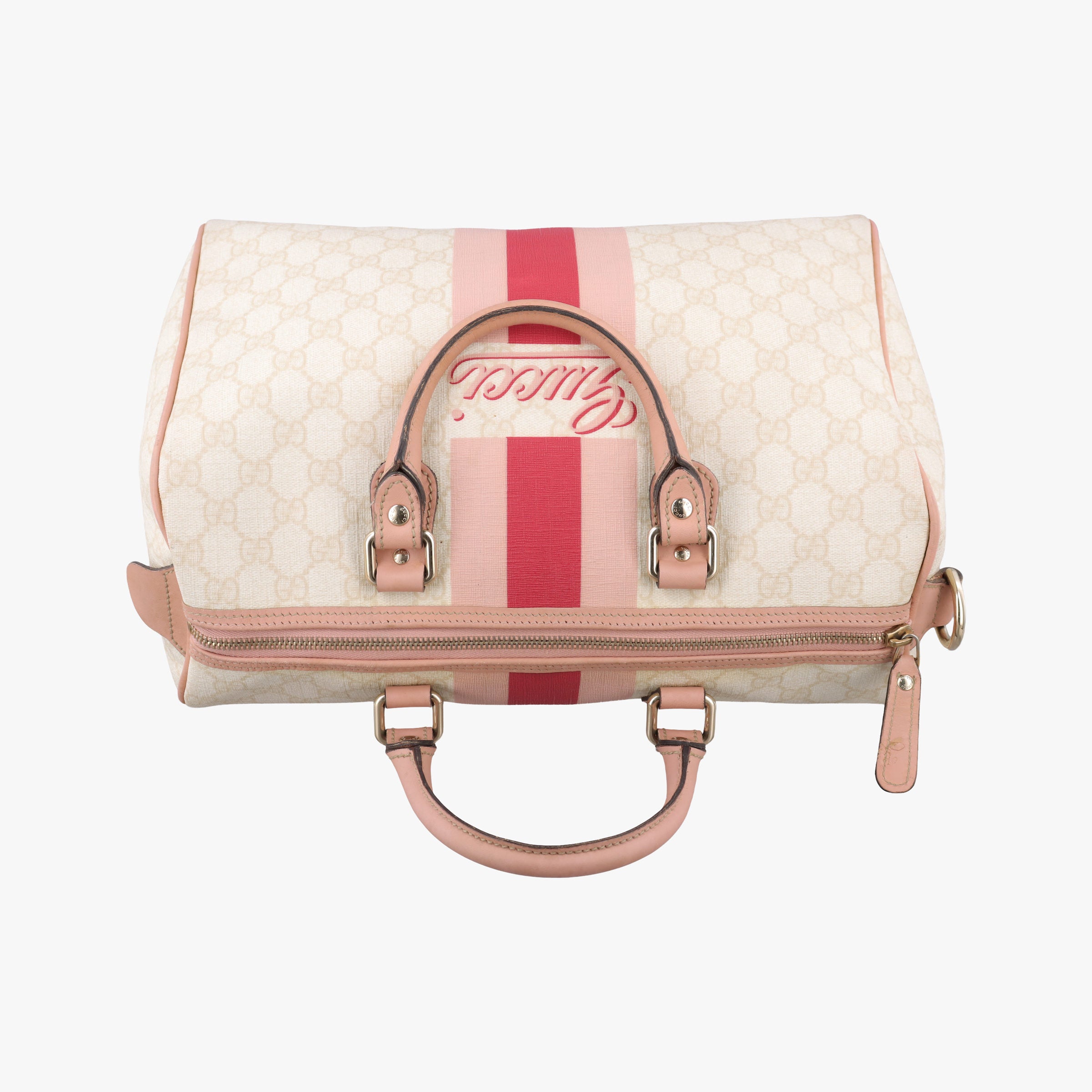 Vintage Gucci UNICEF Joy White×Pink PVC coated canvas×Leather 189895 handbag | stylenewstar