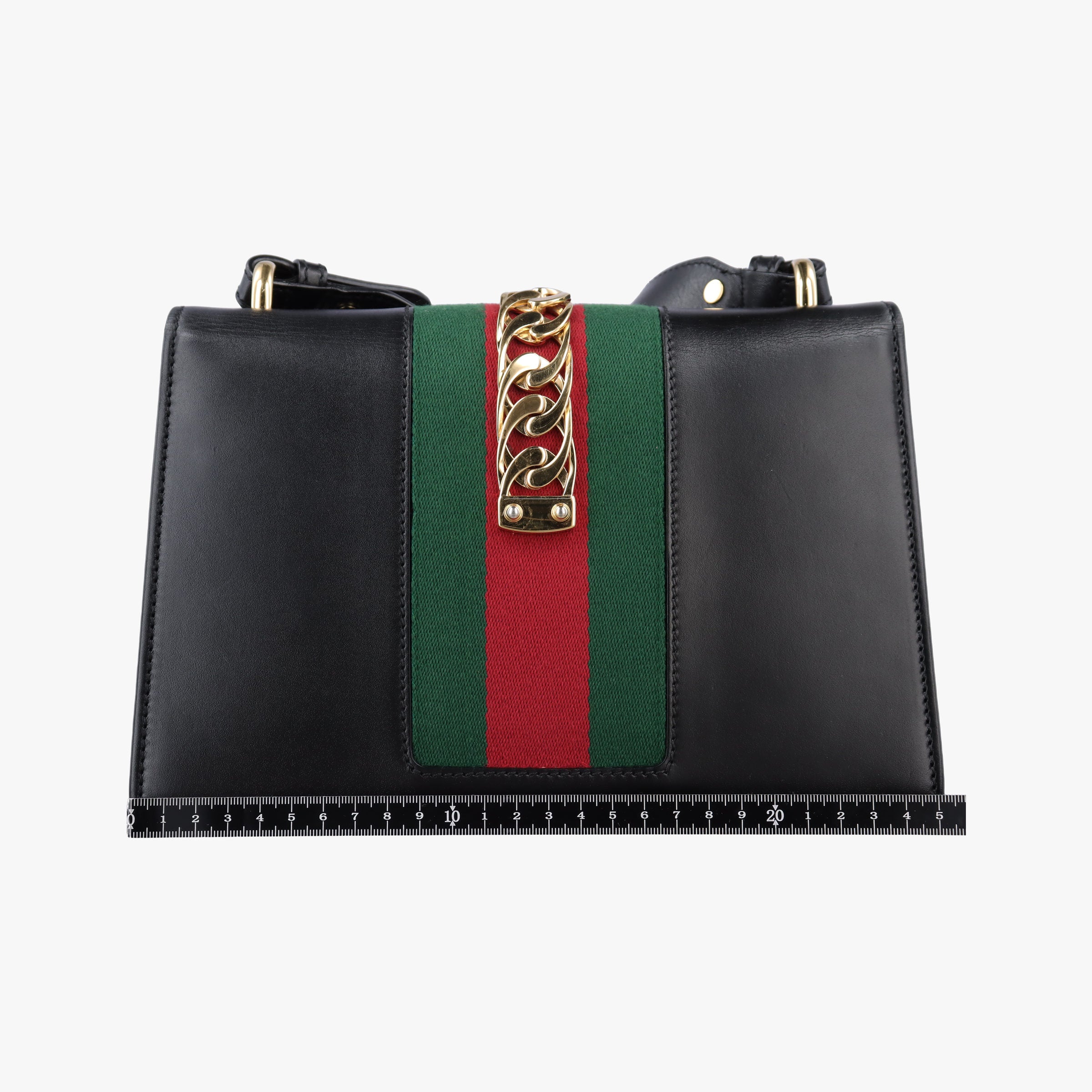 Vintage Gucci Sylvie Black×green×red Leather 421882 shoulderbag | stylenewstar