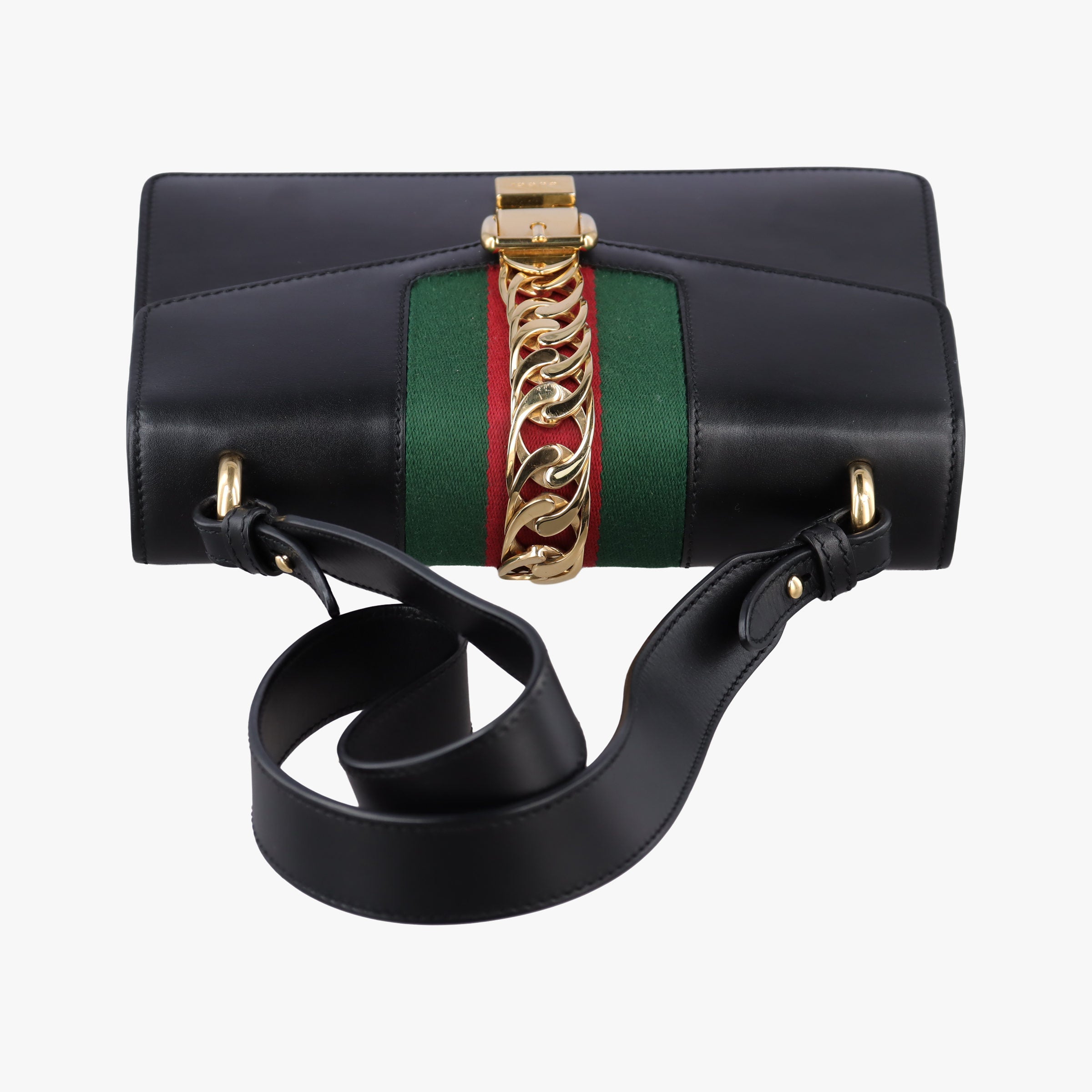Vintage Gucci Sylvie Black×green×red Leather 421882 shoulderbag | stylenewstar