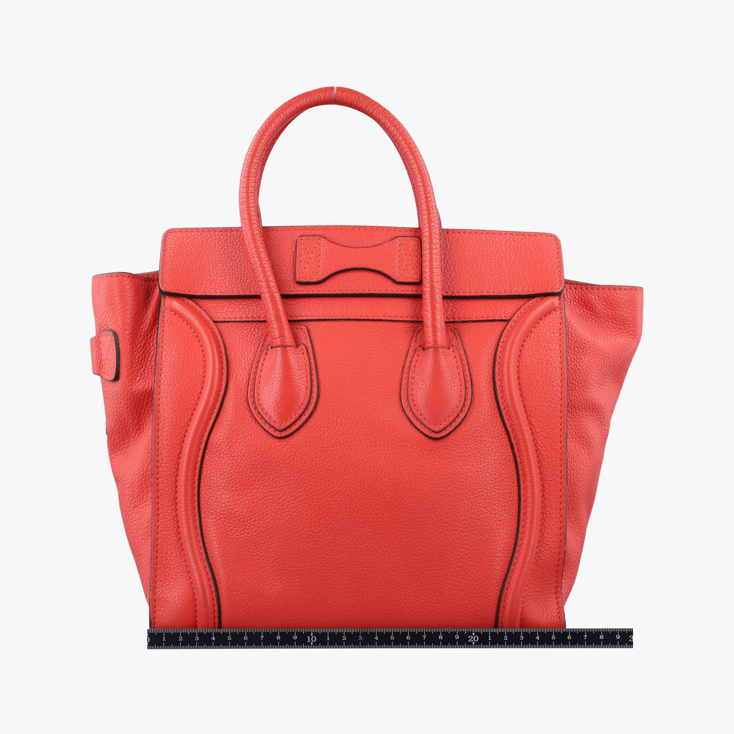 Pre-owned Celine Luggage Micro shopper Orange Leather  handbag | stylenewstar