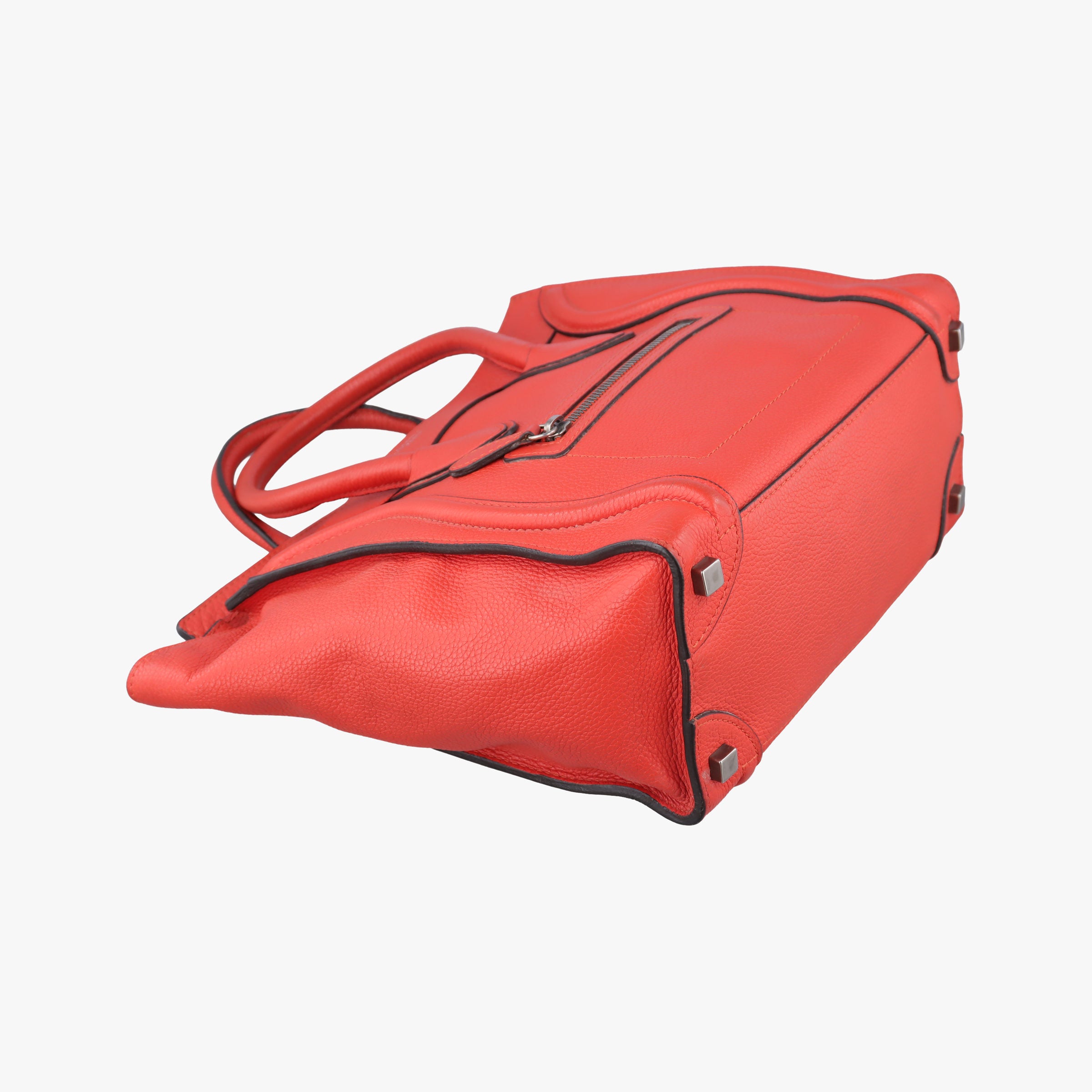 Pre-owned Celine Luggage Micro shopper Orange Leather  handbag | stylenewstar