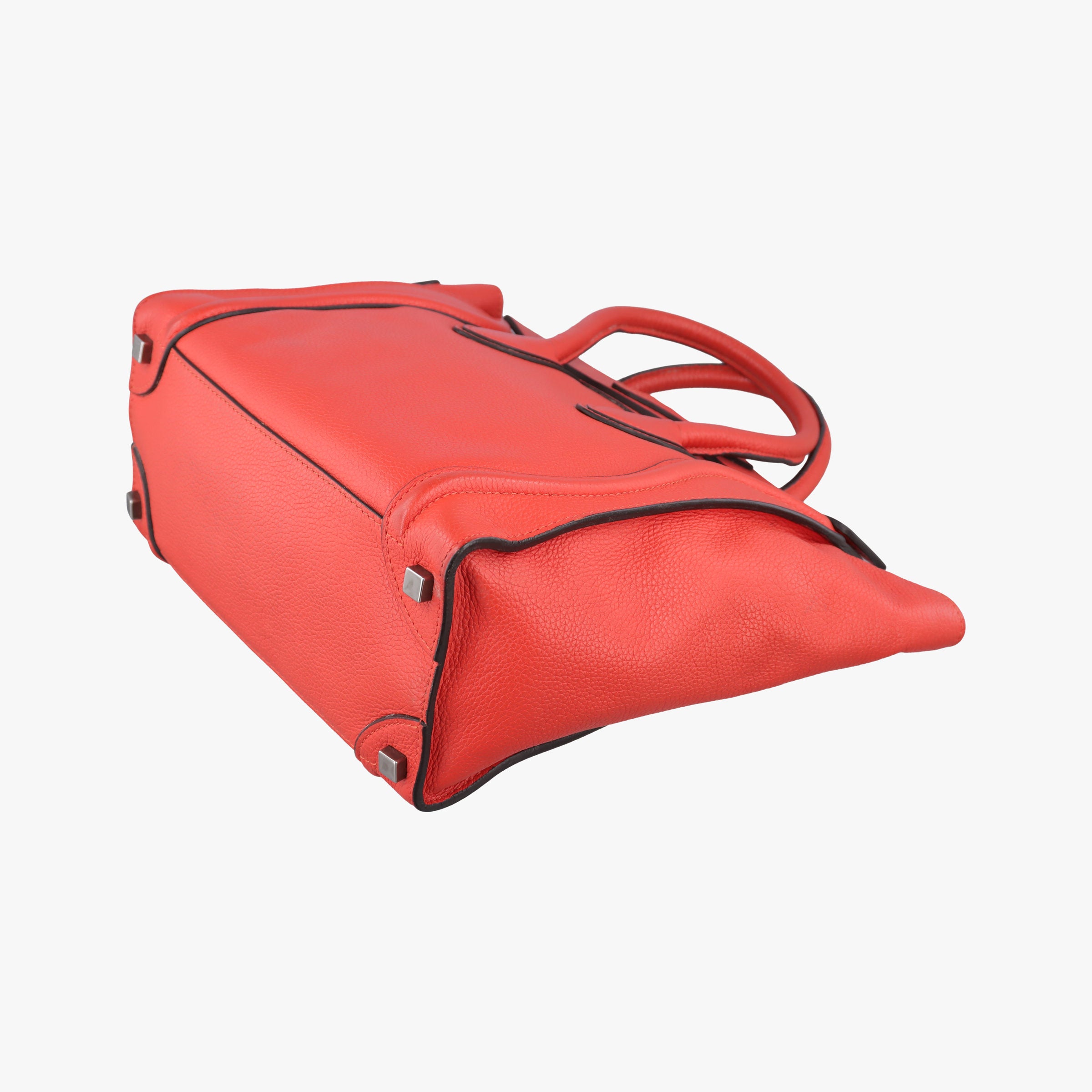 Pre-owned Celine Luggage Micro shopper Orange Leather  handbag | stylenewstar
